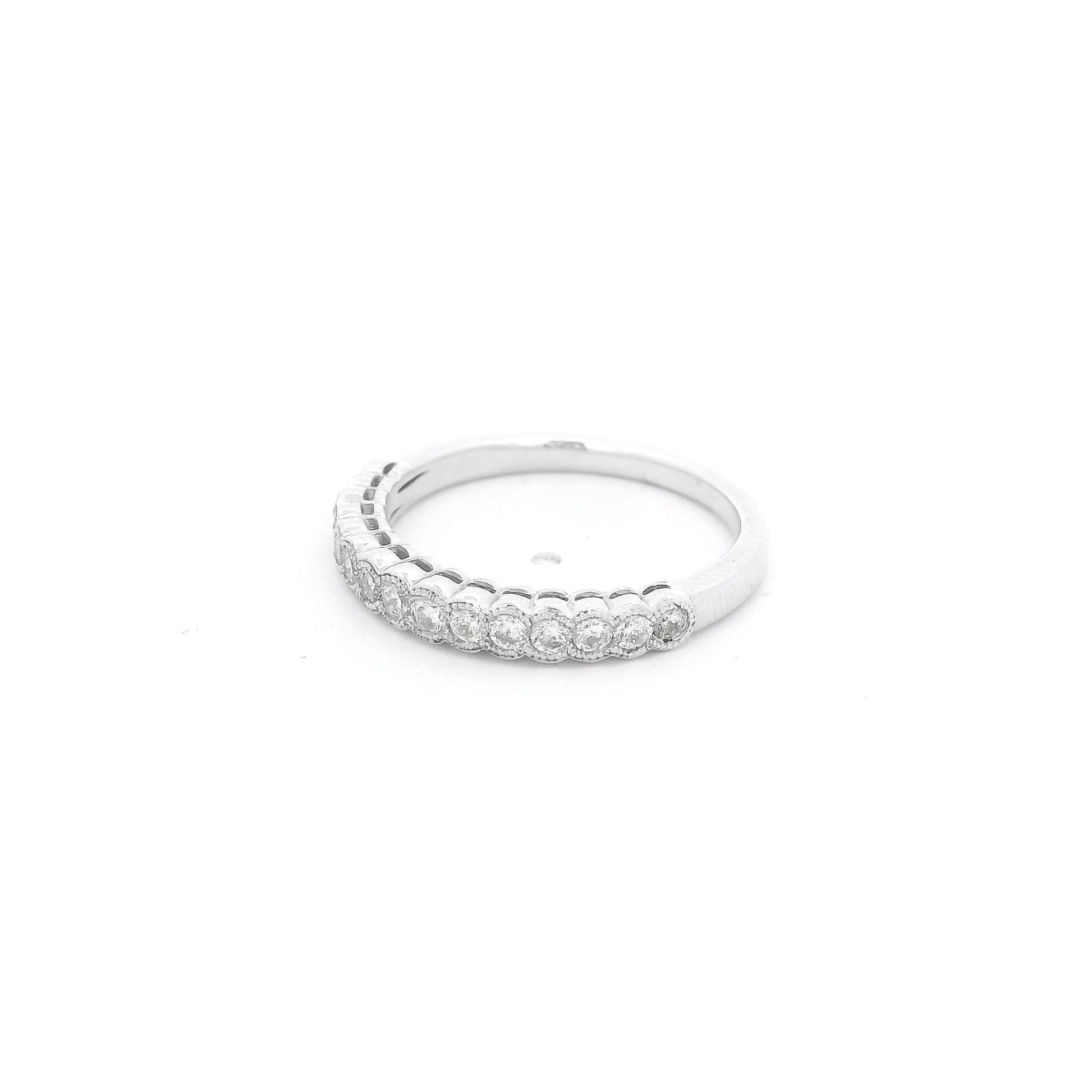 Bezel Set Diamond Band with Milgrain Design - Forever Rox Fine Jewelry