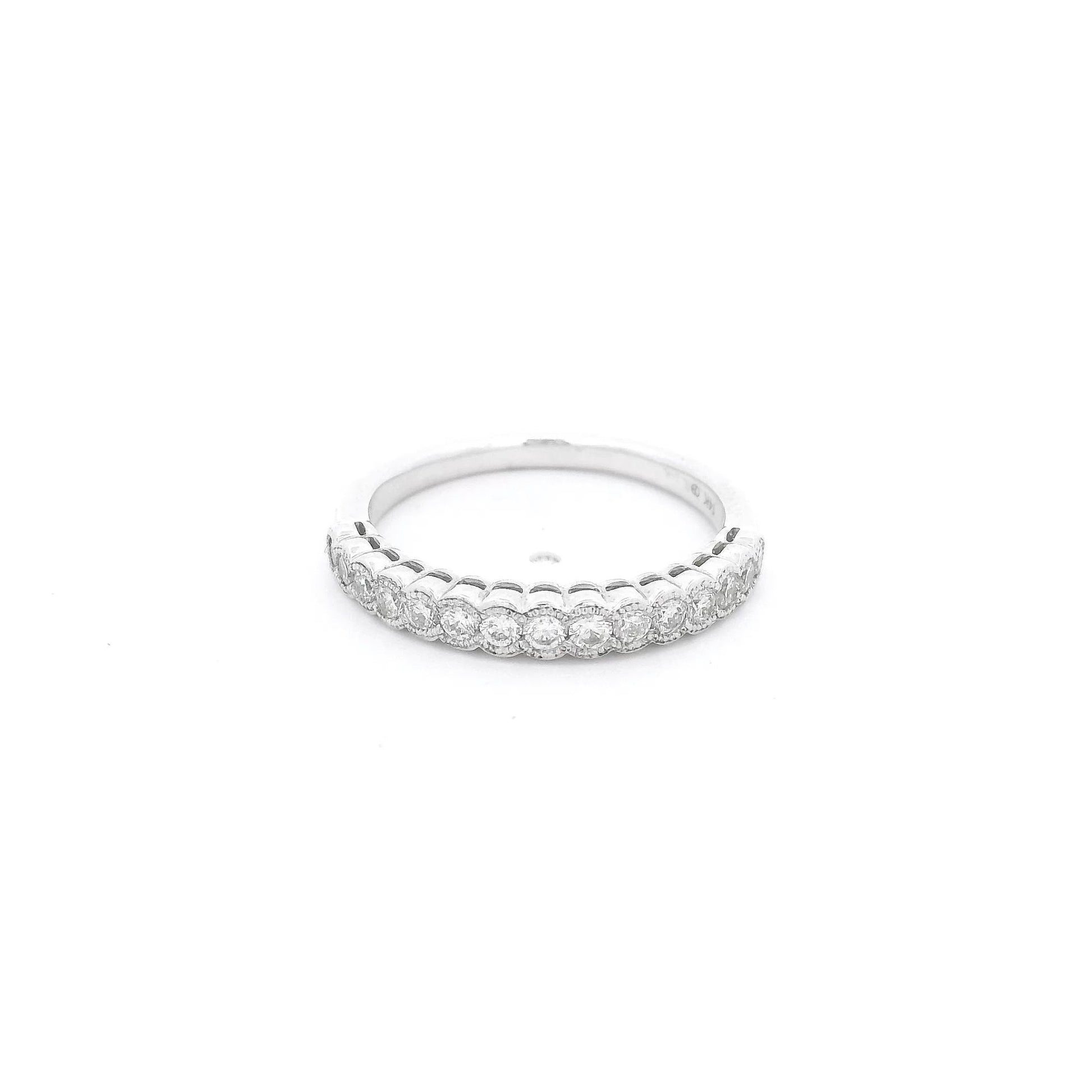 Bezel Set Diamond Band with Milgrain Design - Forever Rox Fine Jewelry