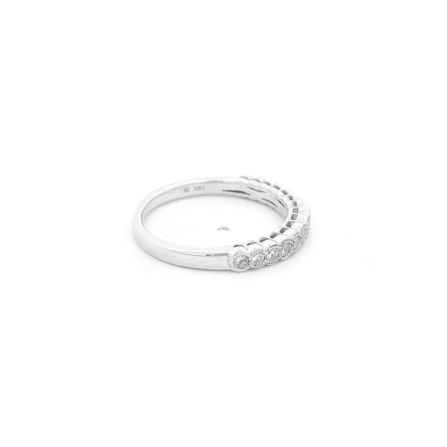 Bezel Set Diamond Band with Milgrain Design - Forever Rox Fine Jewelry