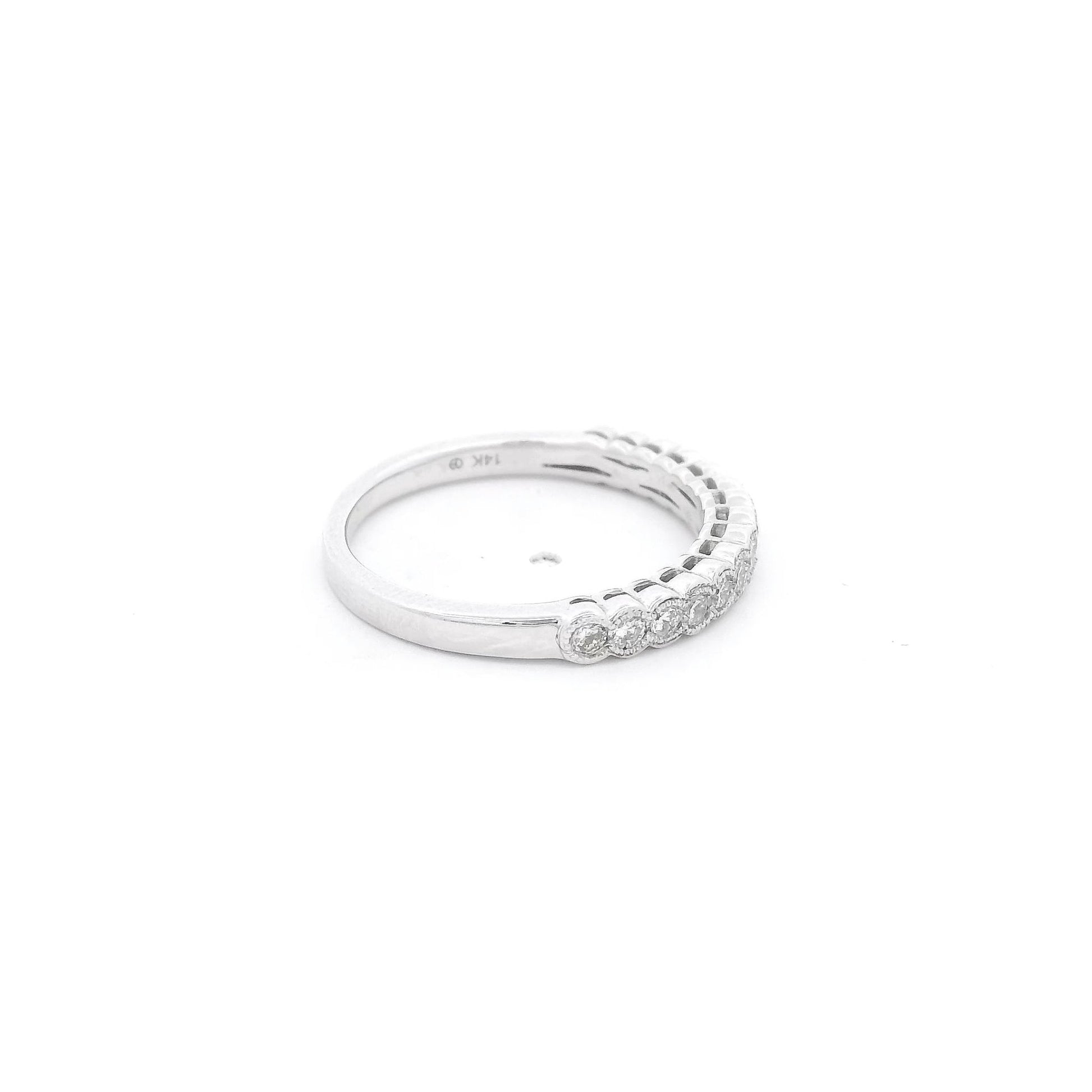 Bezel Set Diamond Band with Milgrain Design - Forever Rox Fine Jewelry