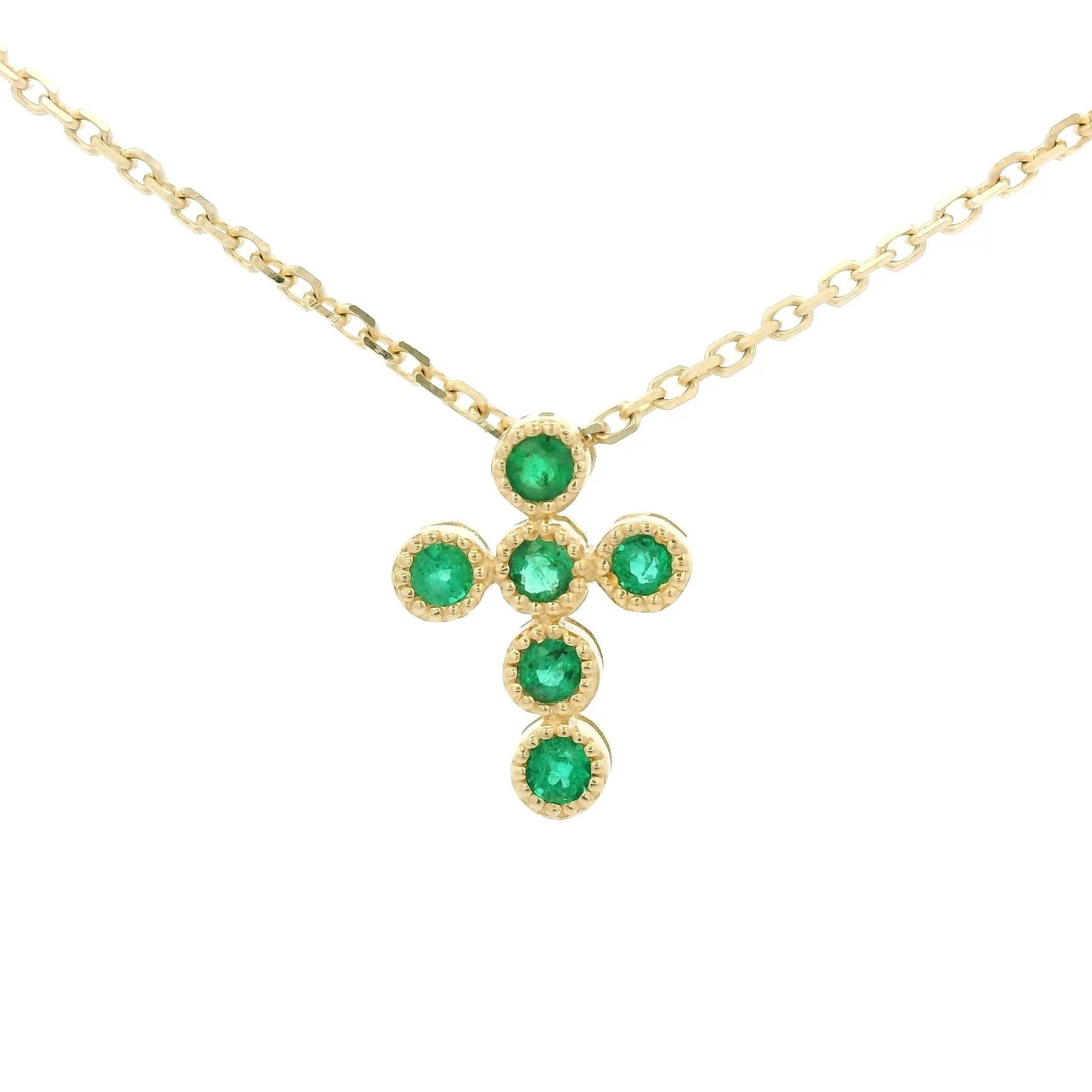 Bezel Set Emerald Cross - Forever Rox