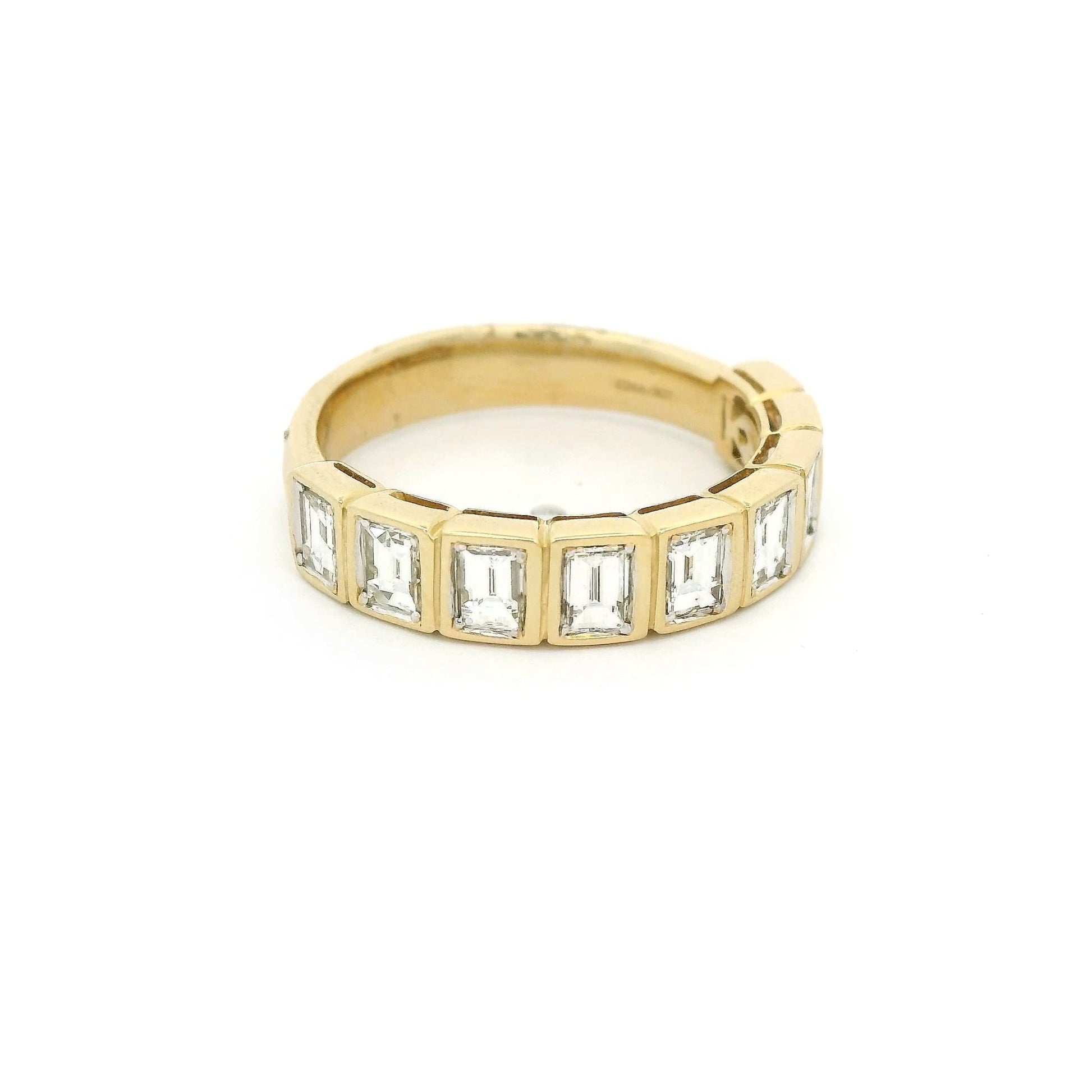 Bezel Set Emerald Cut Diamond Ring - Forever Rox