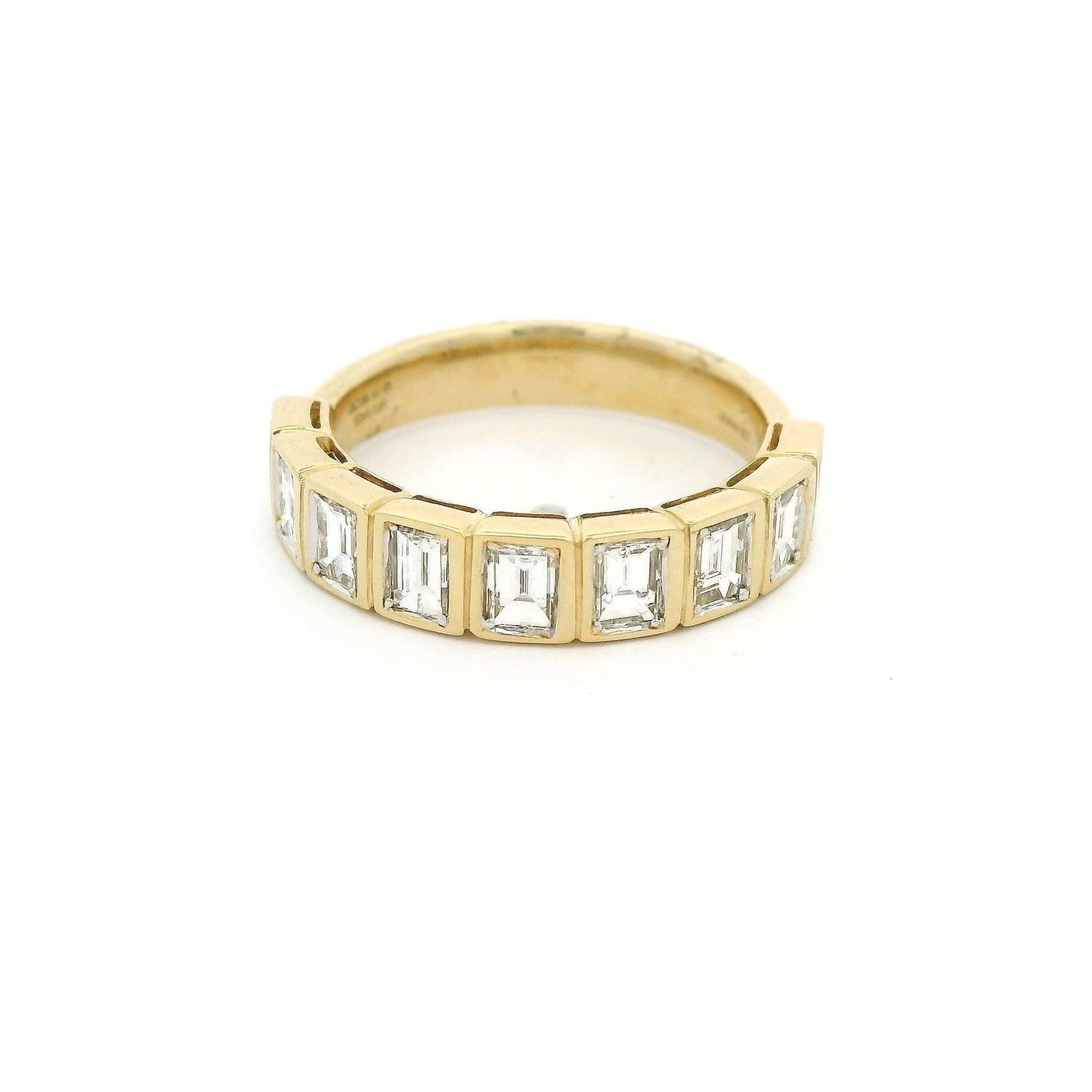 Bezel Set Emerald Cut Diamond Ring - Forever Rox