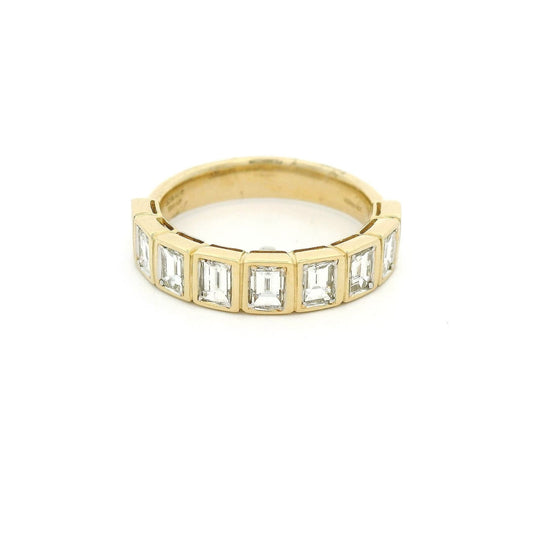 Bezel Set Emerald Cut Diamond Ring - Forever Rox