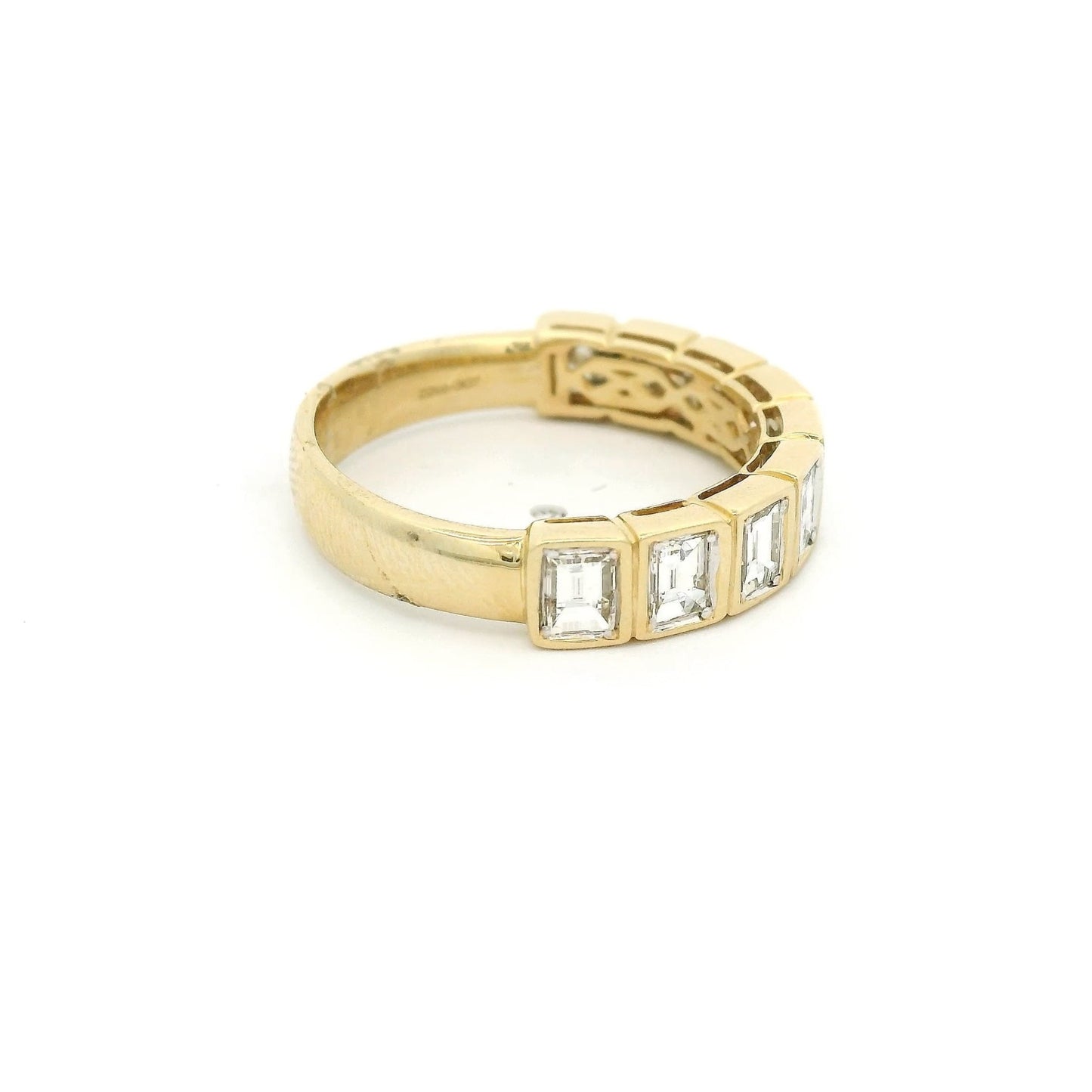 Bezel Set Emerald Cut Diamond Ring - Forever Rox