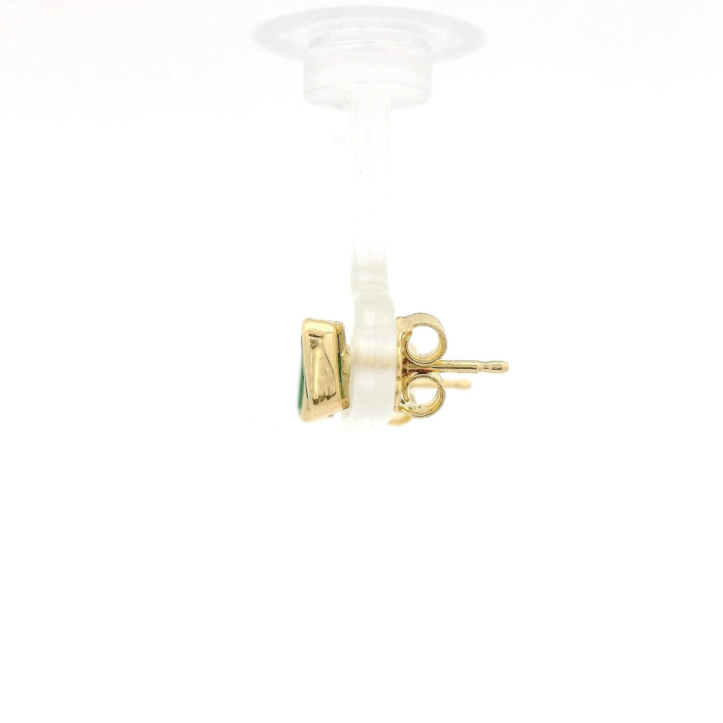 Bezel Set Emerald Cut Emerald Studs - Forever Rox