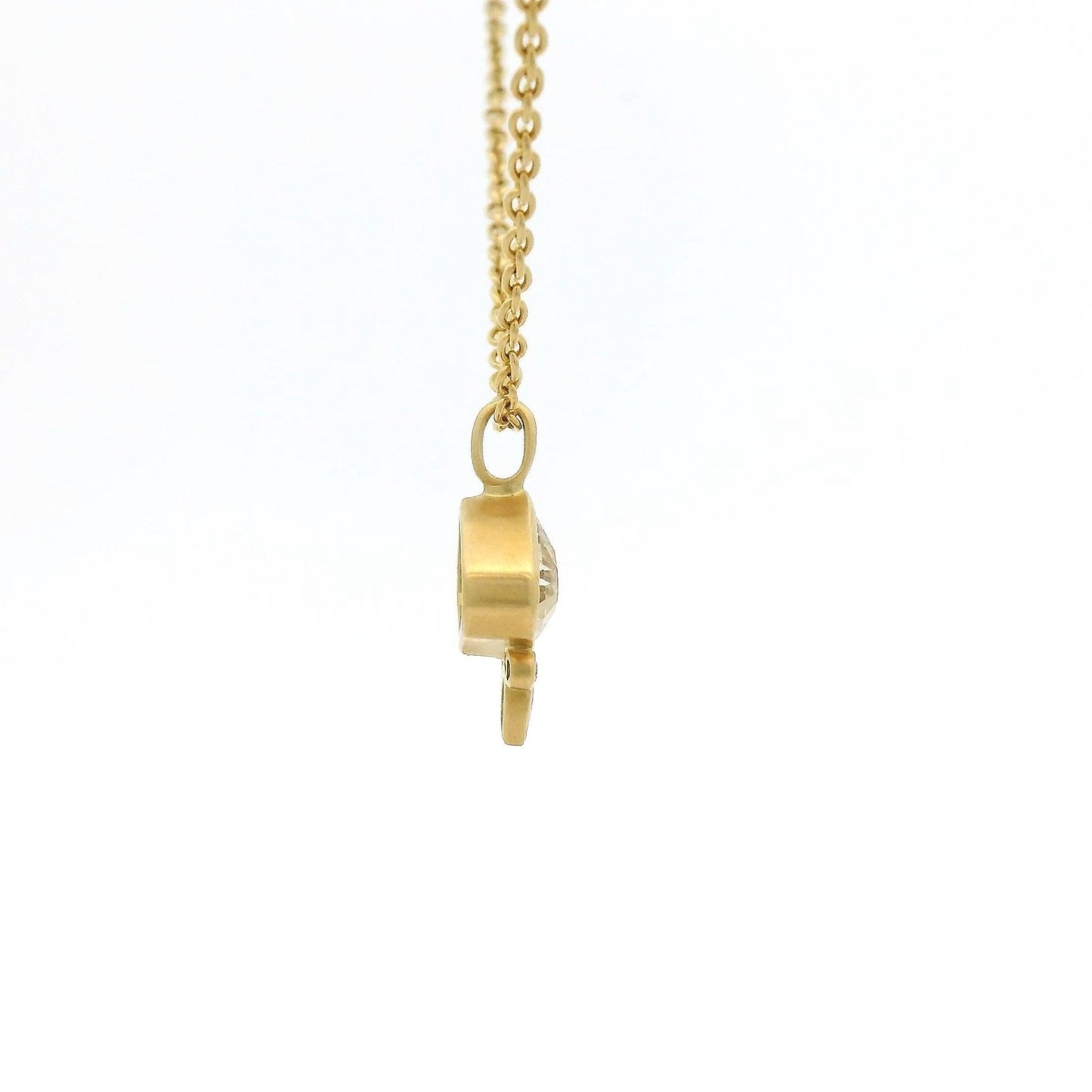 Bezel Set Fancy Cut Champagne Sapphire & Diamond Pendant - Forever Rox Fine Jewelry