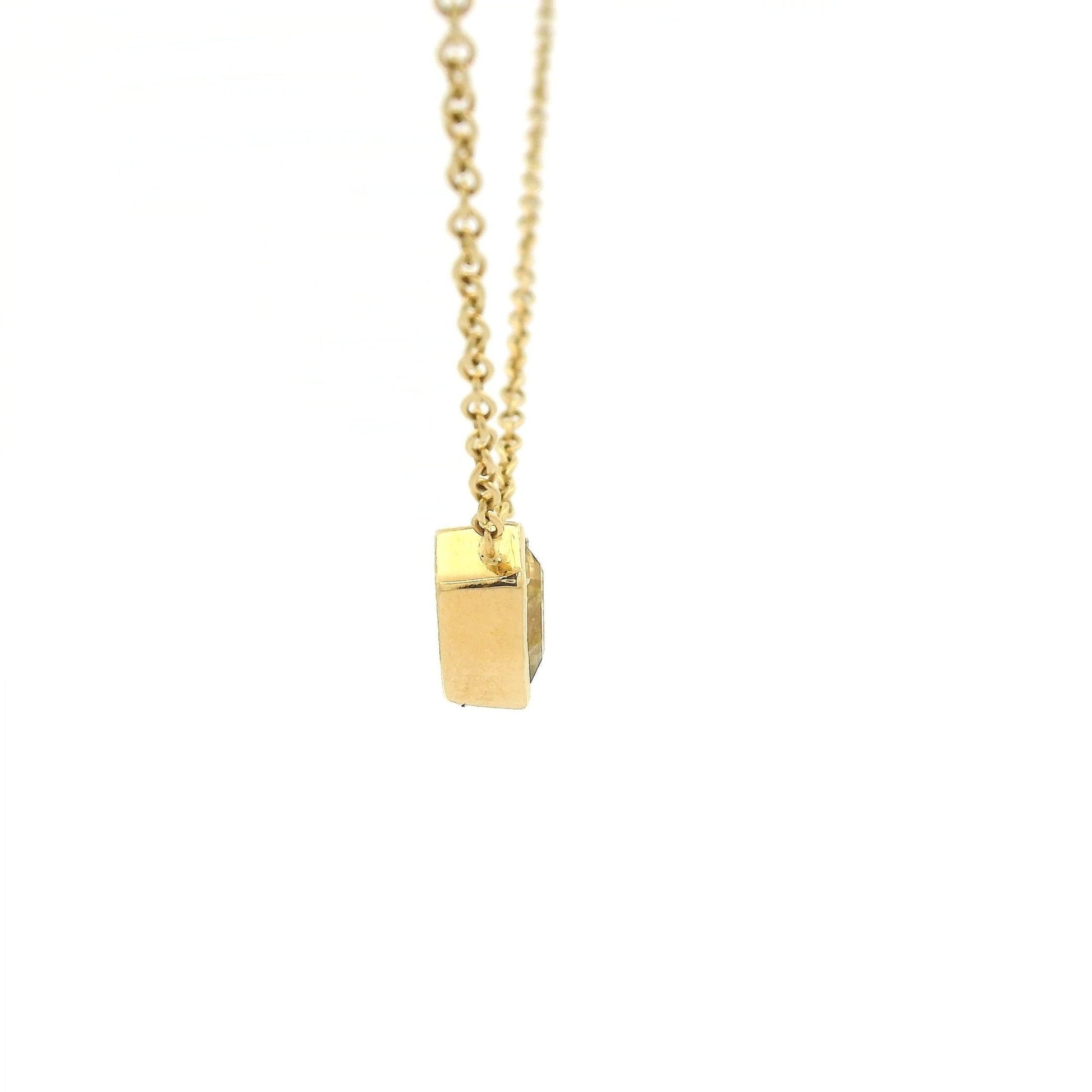 Bezel Set Fancy Cut Champagne Sapphire Pendant - Forever Rox Fine Jewelry