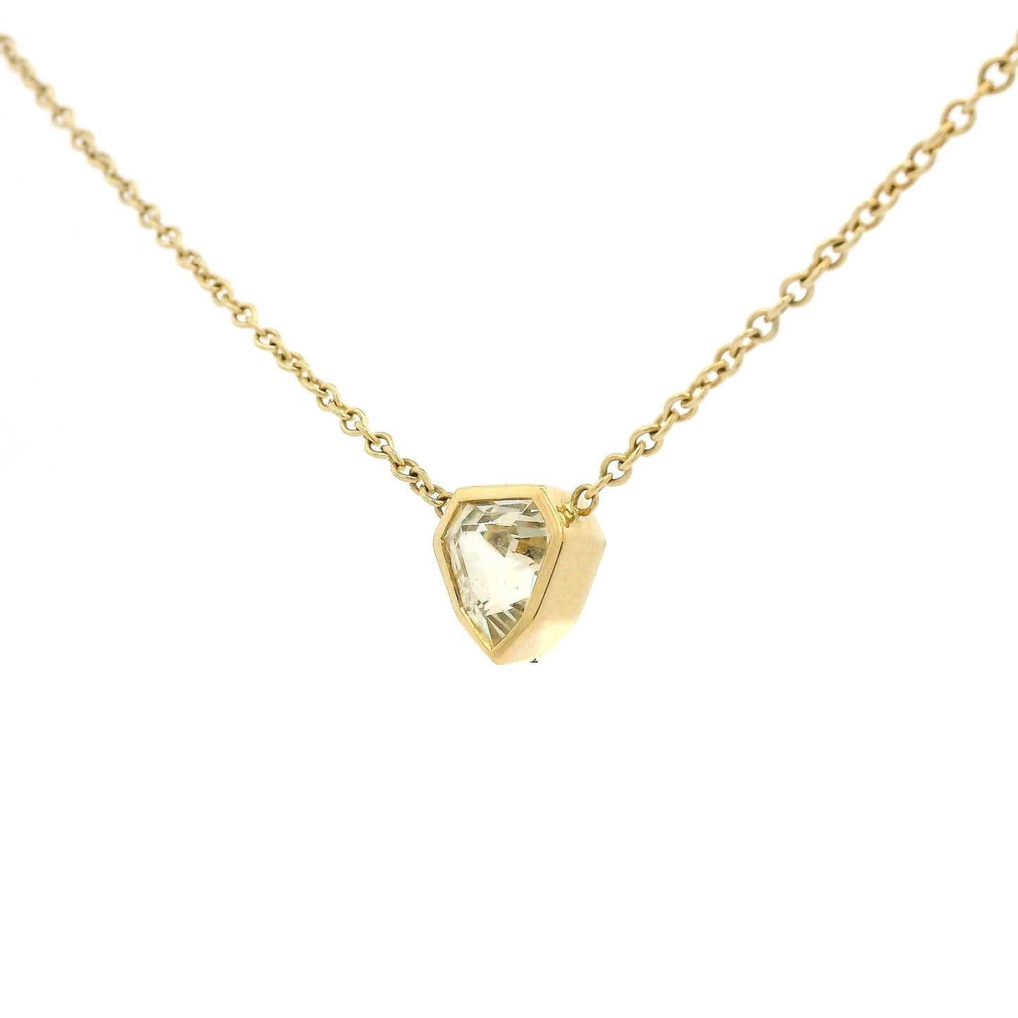 Bezel Set Fancy Cut Champagne Sapphire Pendant - Forever Rox Fine Jewelry
