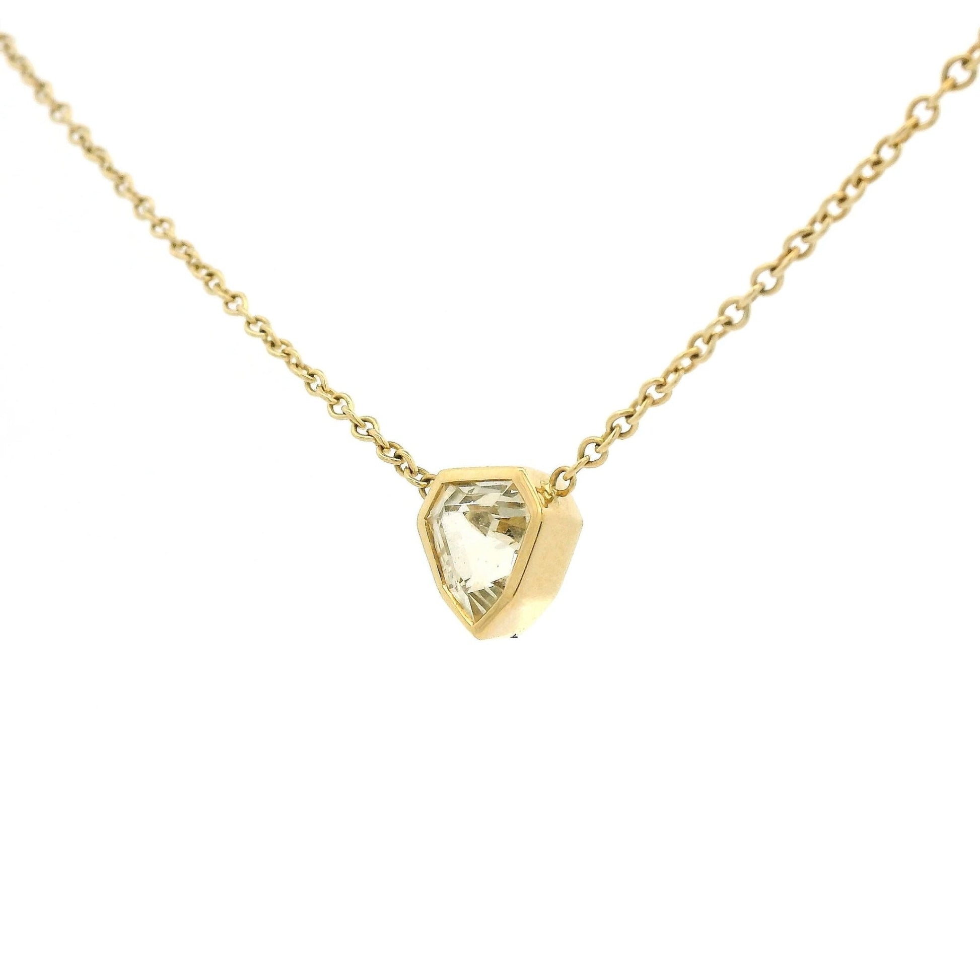 Bezel Set Fancy Cut Champagne Sapphire Pendant - Forever Rox Fine Jewelry