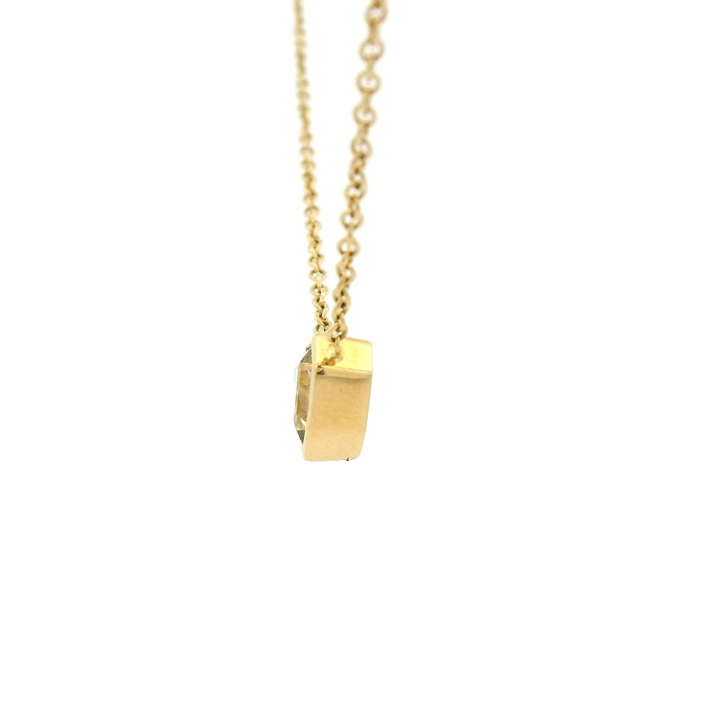 Bezel Set Fancy Cut Champagne Sapphire Pendant - Forever Rox Fine Jewelry