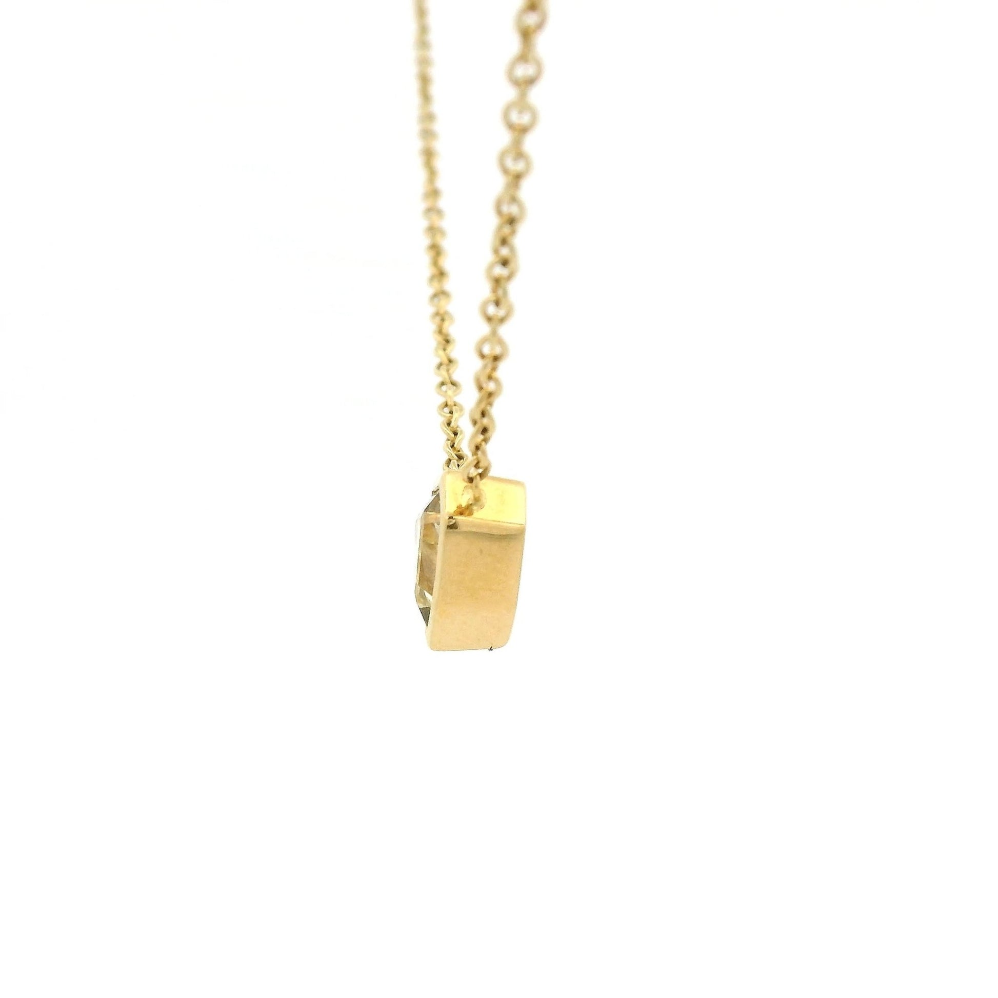 Bezel Set Fancy Cut Champagne Sapphire Pendant - Forever Rox Fine Jewelry