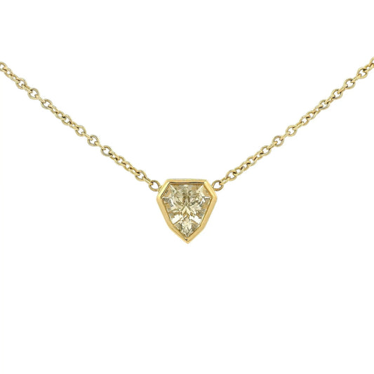 Bezel Set Fancy Cut Champagne Sapphire Pendant - Forever Rox Fine Jewelry