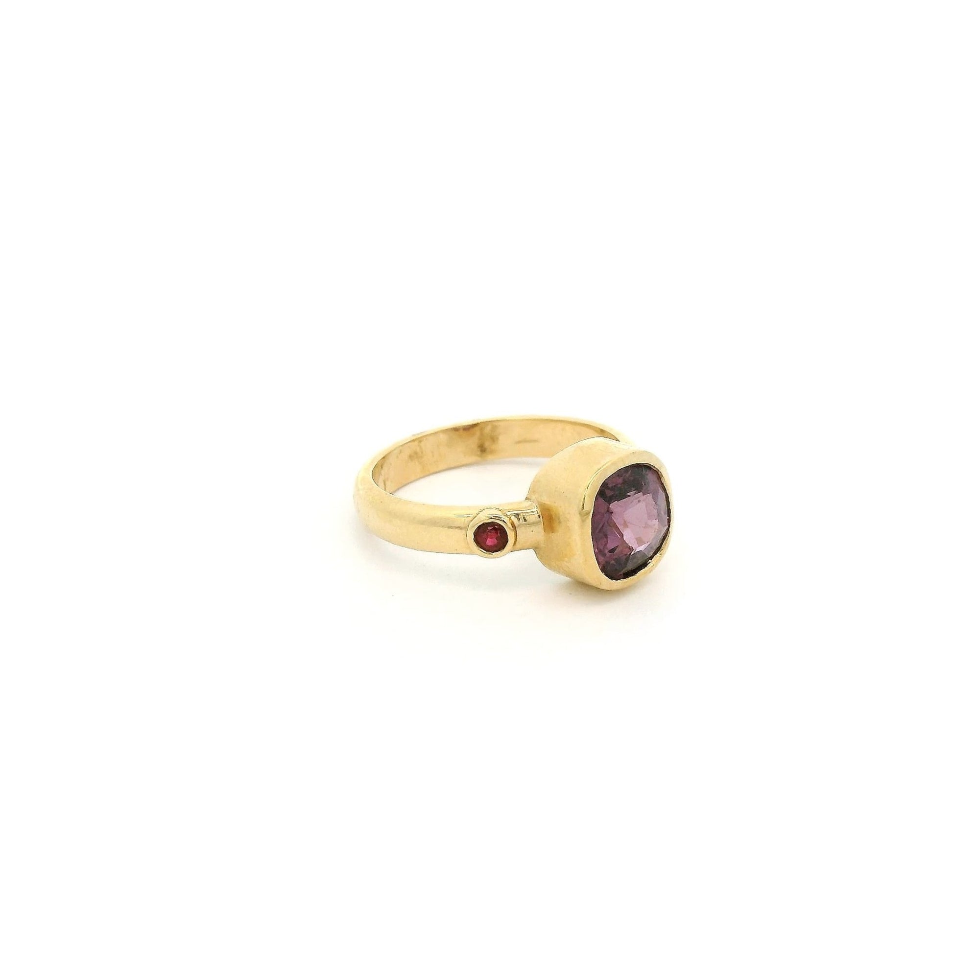 Bezel Set Lavender Spinel & Ruby Ring - Forever Rox Fine Jewelry