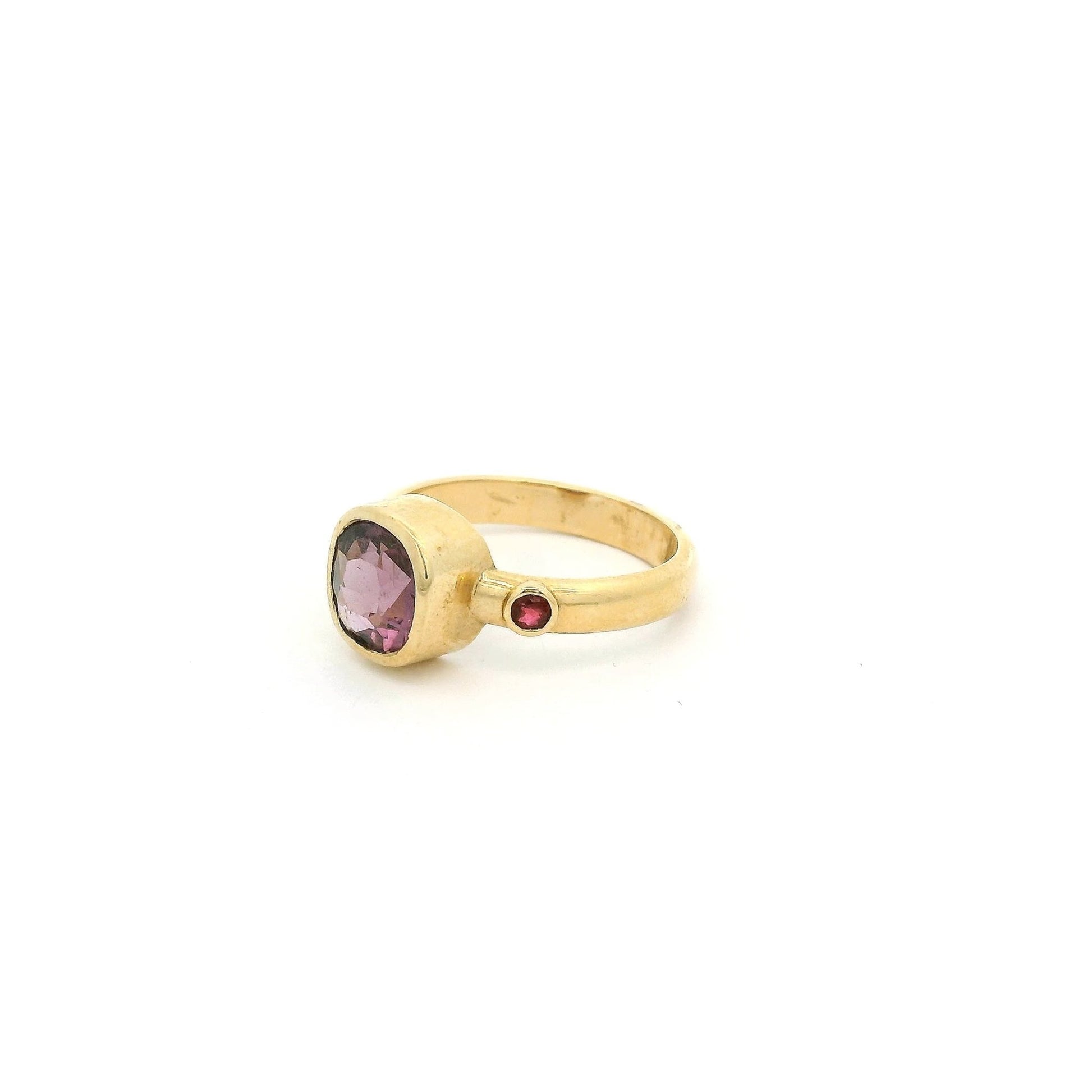 Bezel Set Lavender Spinel & Ruby Ring - Forever Rox Fine Jewelry