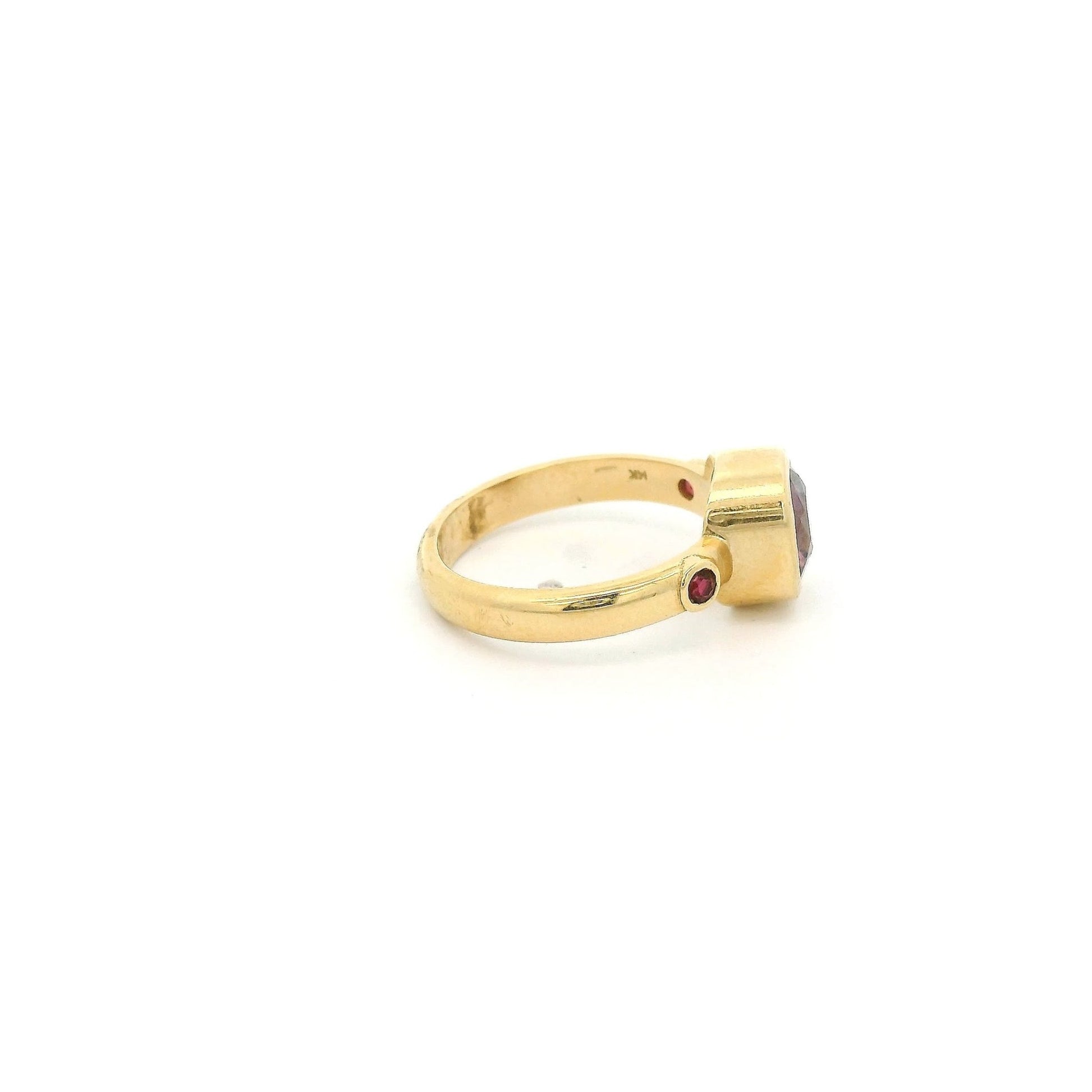 Bezel Set Lavender Spinel & Ruby Ring - Forever Rox Fine Jewelry