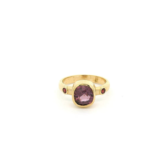 Bezel Set Lavender Spinel & Ruby Ring - Forever Rox Fine Jewelry