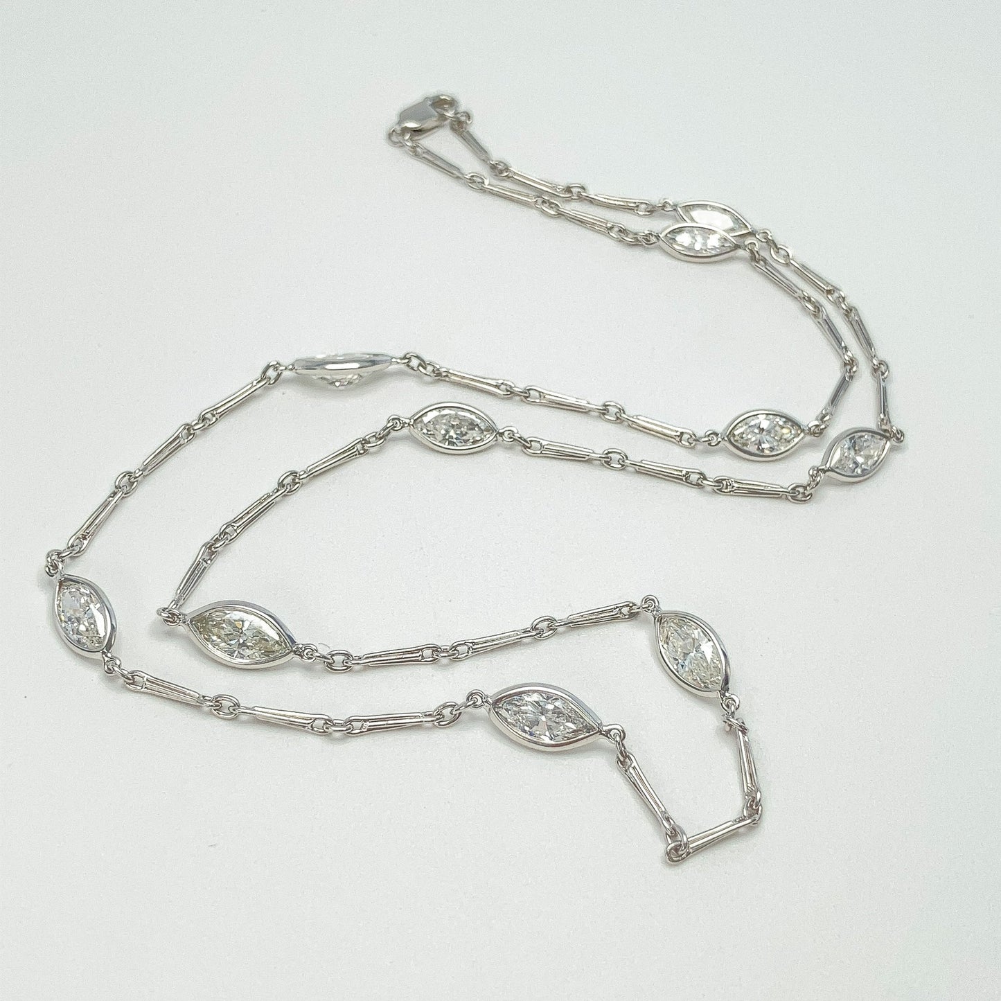 Bezel Set Marquise Diamond Necklace - Forever Rox