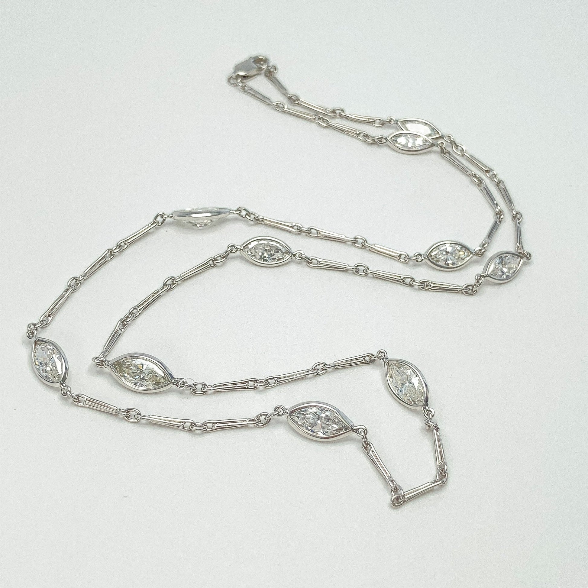 Bezel Set Marquise Diamond Necklace - Forever Rox