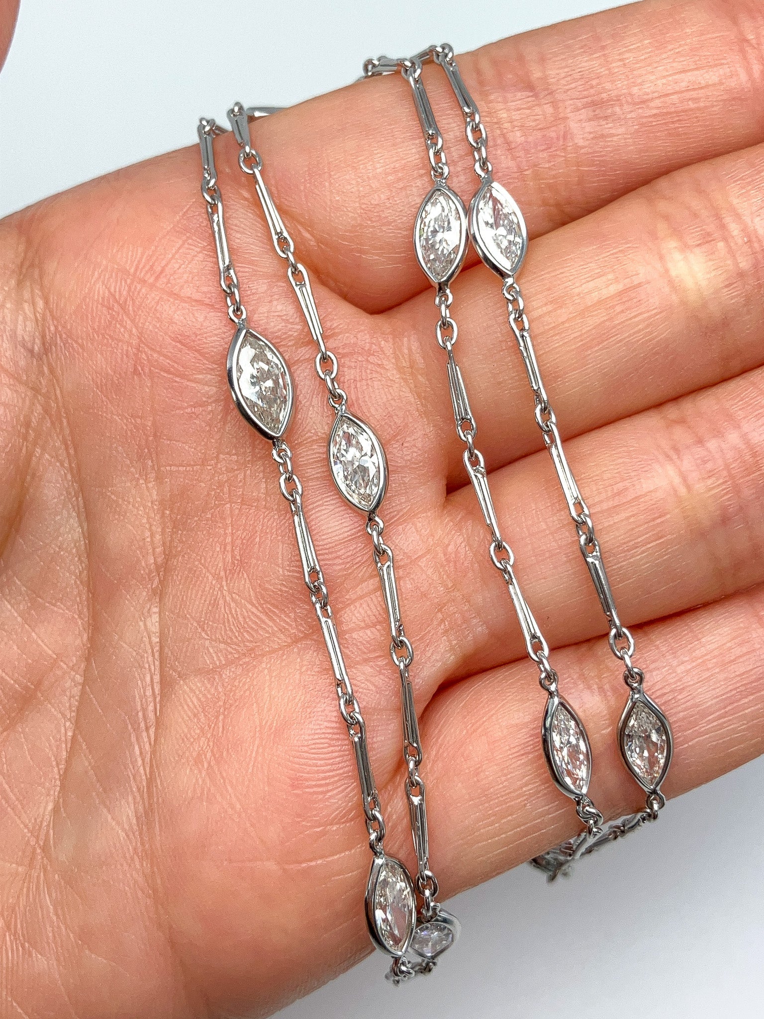 Bezel Set Marquise Diamond Necklace - Forever Rox