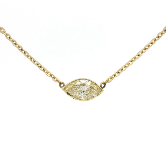 Bezel Set Marquise Diamond Pendant - Forever Rox