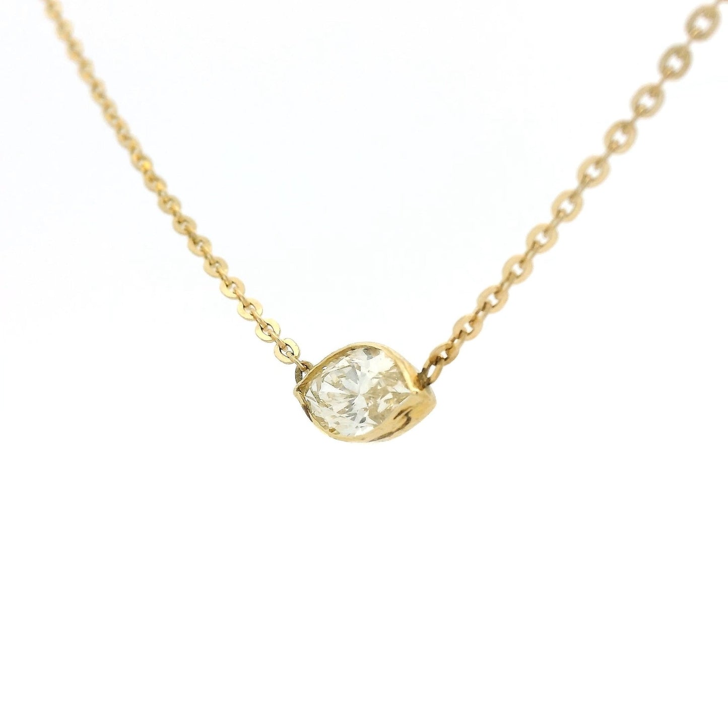 Bezel Set Marquise Diamond Pendant - Forever Rox