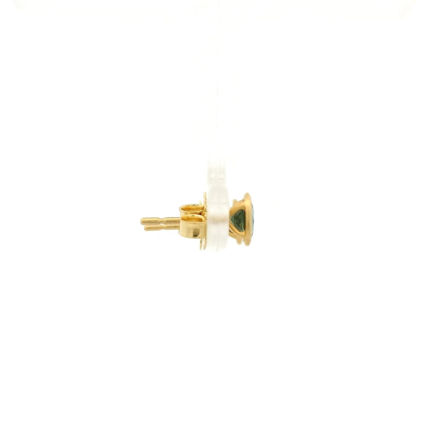 Bezel Set Oval Cut Montana Sapphire Studs - Forever Rox Fine Jewelry