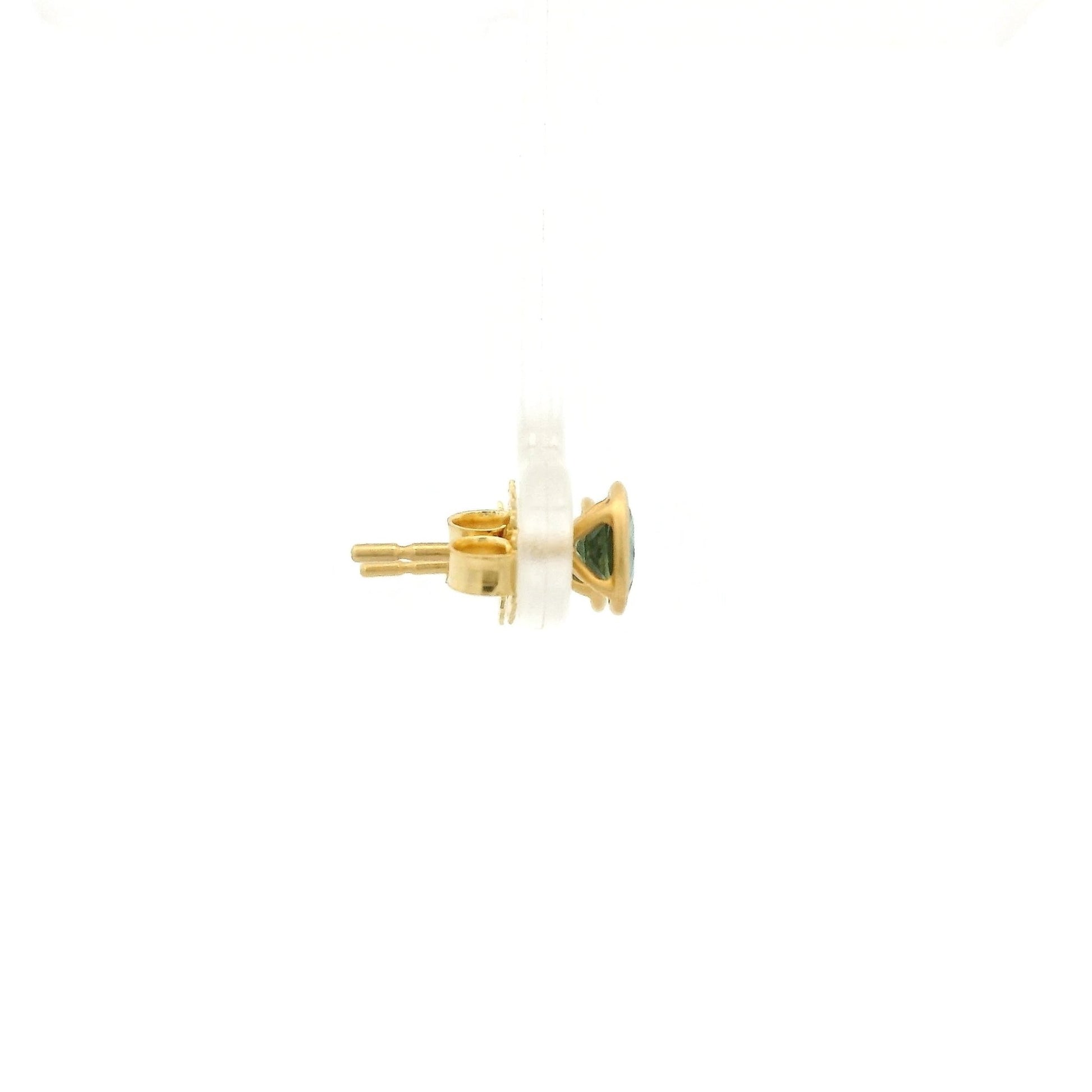 Bezel Set Oval Cut Montana Sapphire Studs - Forever Rox Fine Jewelry