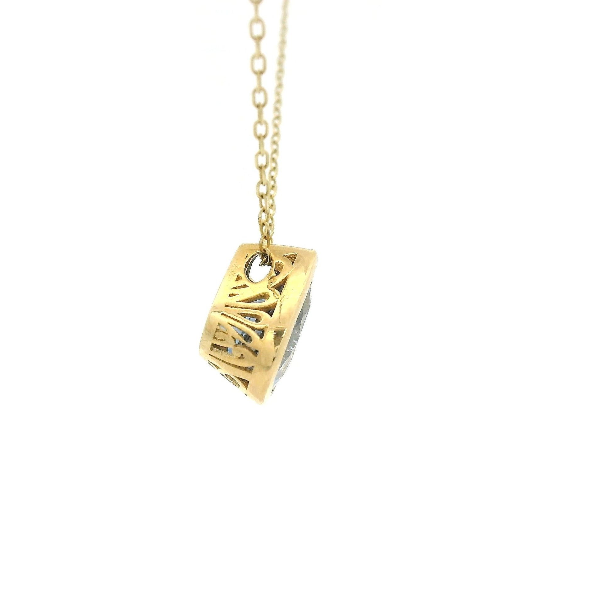 Bezel Set Pear Shaped Ceylon Sapphire Pendant - Forever Rox Fine Jewelry