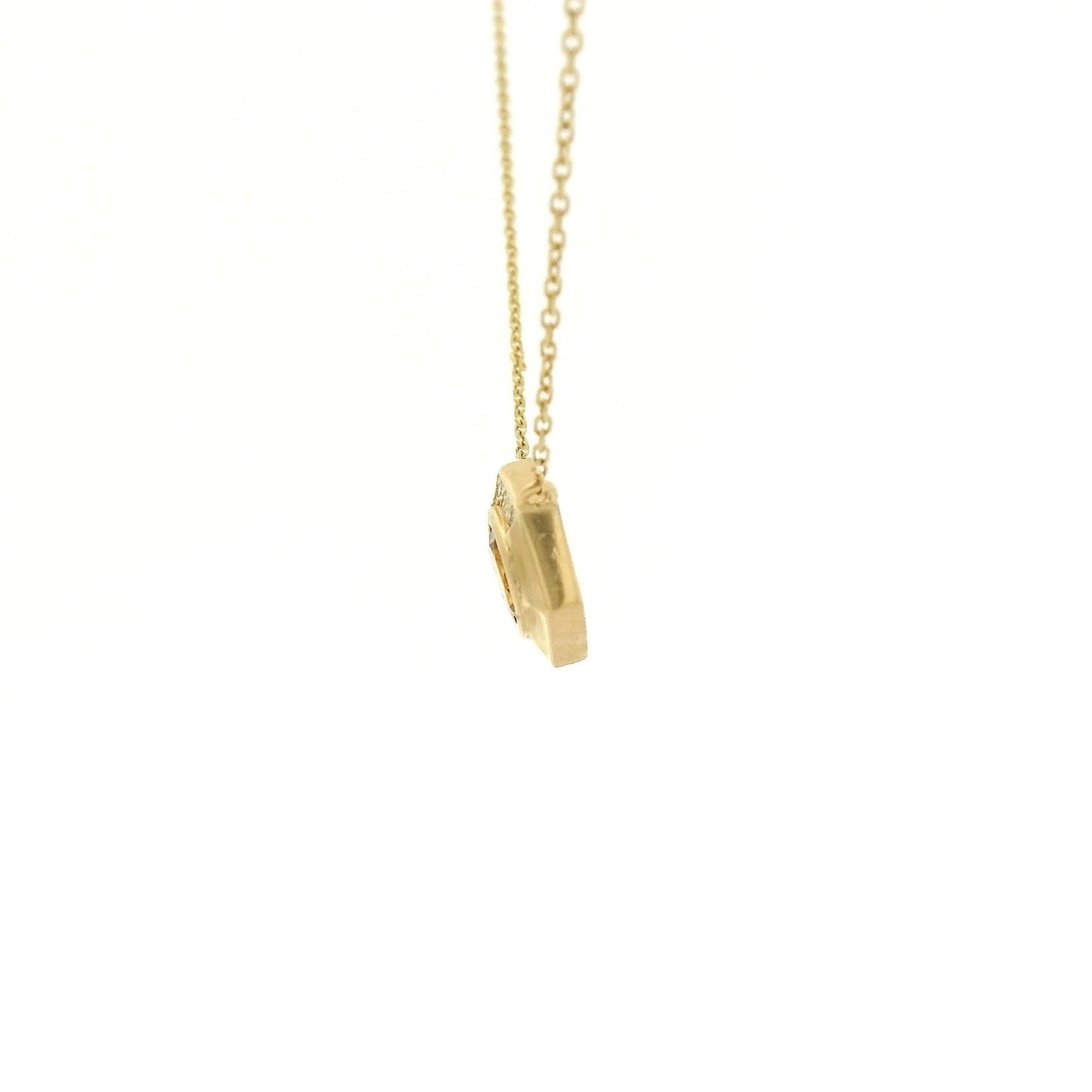 Bezel Set Round Cut Citrine & Diamond Hexagon Pendant - Forever Rox Fine Jewelry