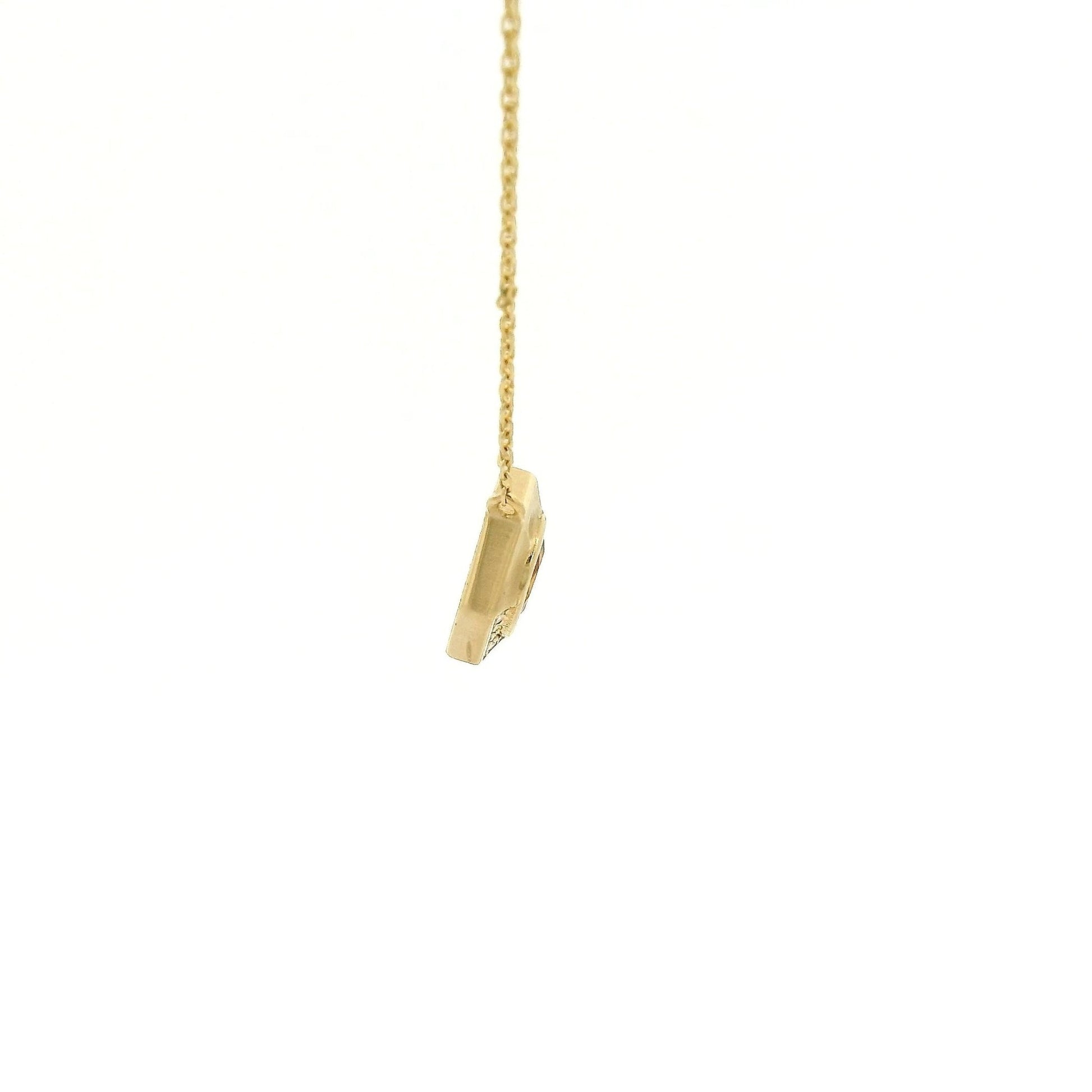 Bezel Set Round Cut Citrine & Diamond Hexagon Pendant - Forever Rox Fine Jewelry