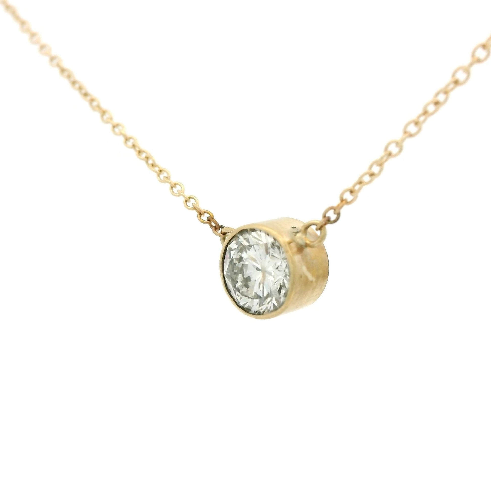 Bezel Set Round Diamond Pendant - Forever Rox