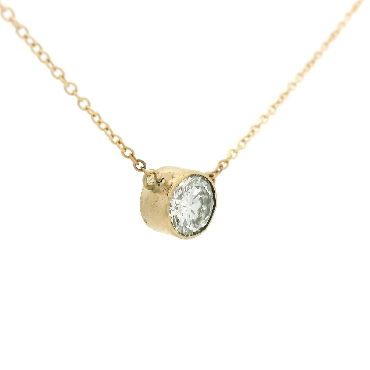 Bezel Set Round Diamond Pendant - Forever Rox