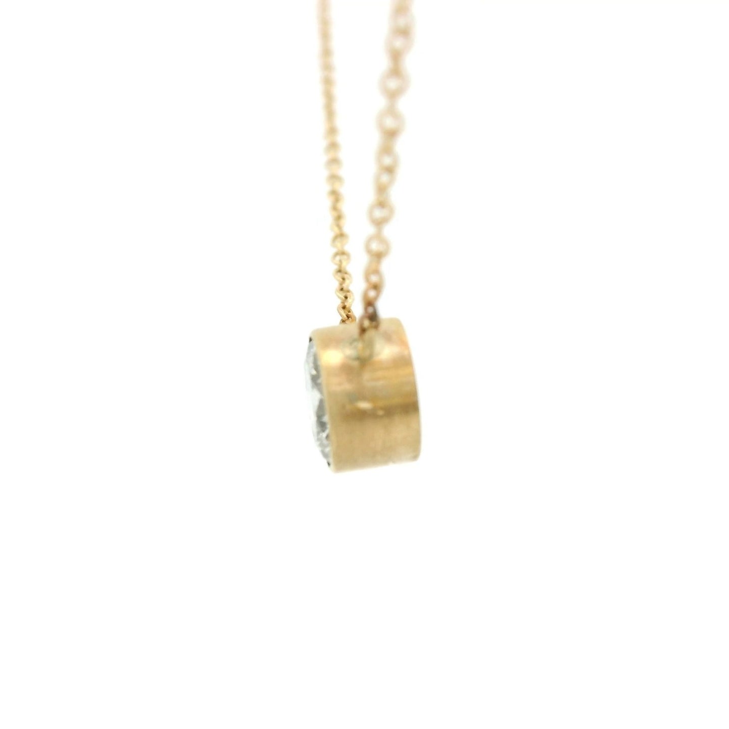Bezel Set Round Diamond Pendant - Forever Rox