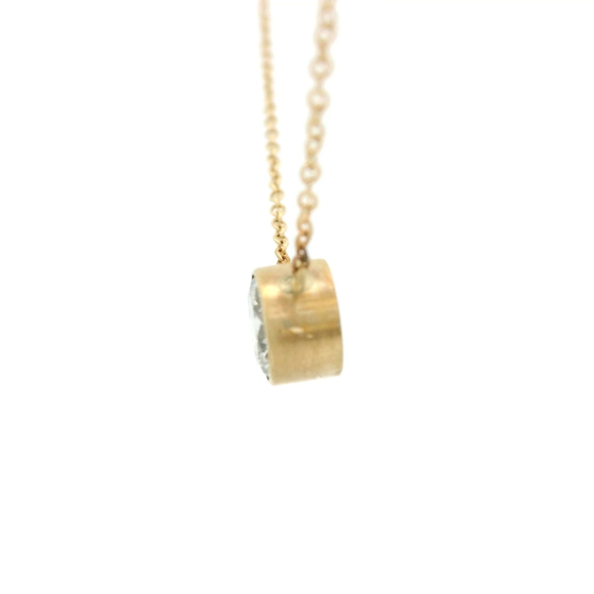 Bezel Set Round Diamond Pendant - Forever Rox