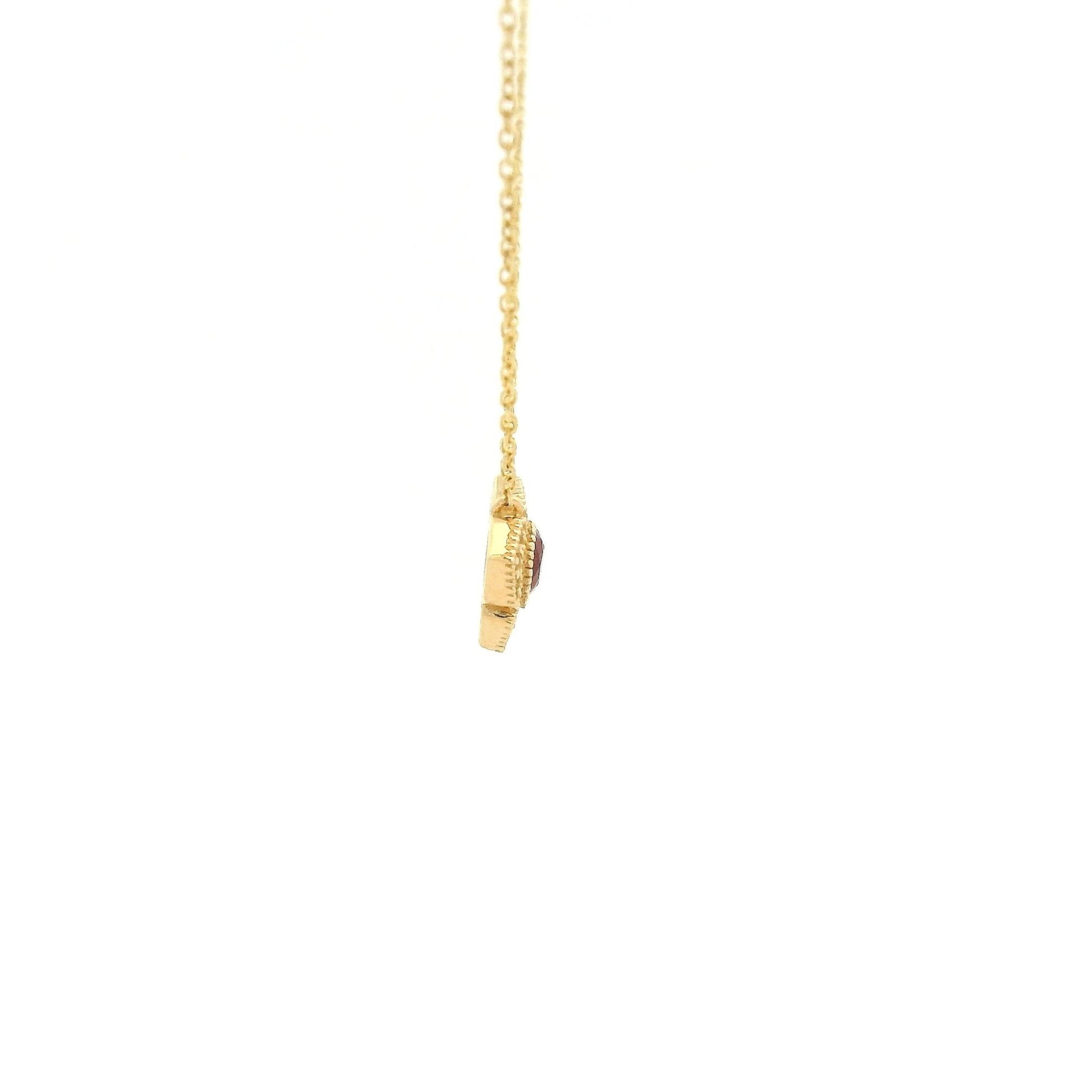 Bezel Set Ruby Milgrain Flower Pendat With Diamonds - Forever Rox Fine Jewelry