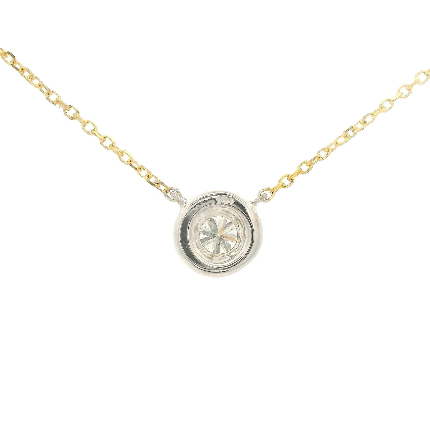 Bezel Set Two Tone Diamond Pendant - Forever Rox
