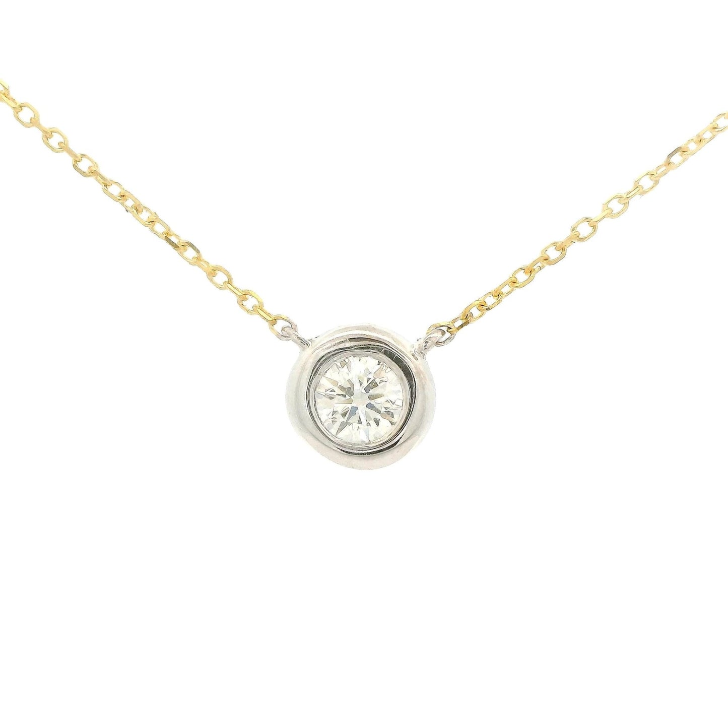 Bezel Set Two Tone Diamond Pendant - Forever Rox