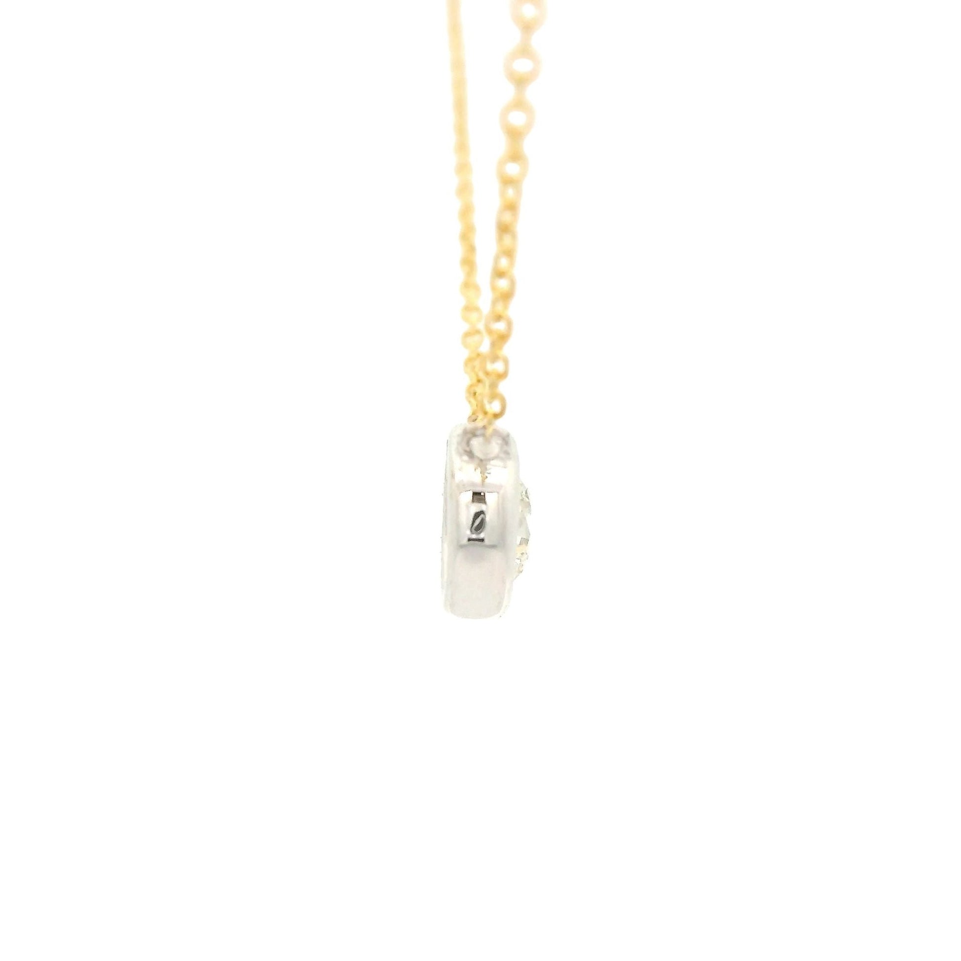 Bezel Set Two Tone Diamond Pendant - Forever Rox