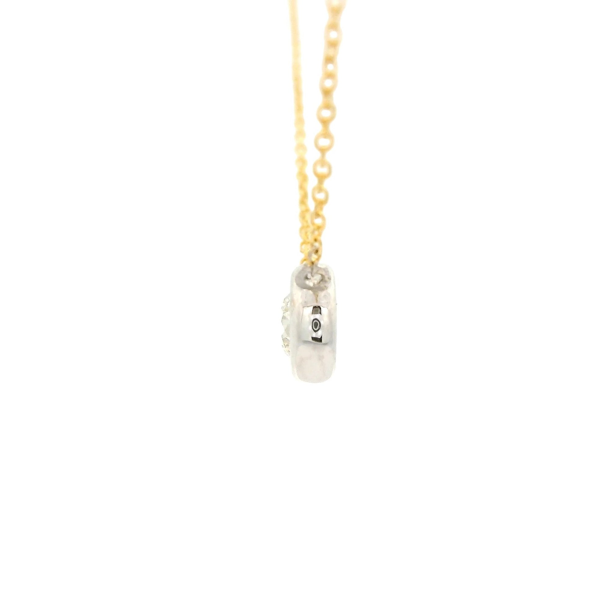 Bezel Set Two Tone Diamond Pendant - Forever Rox