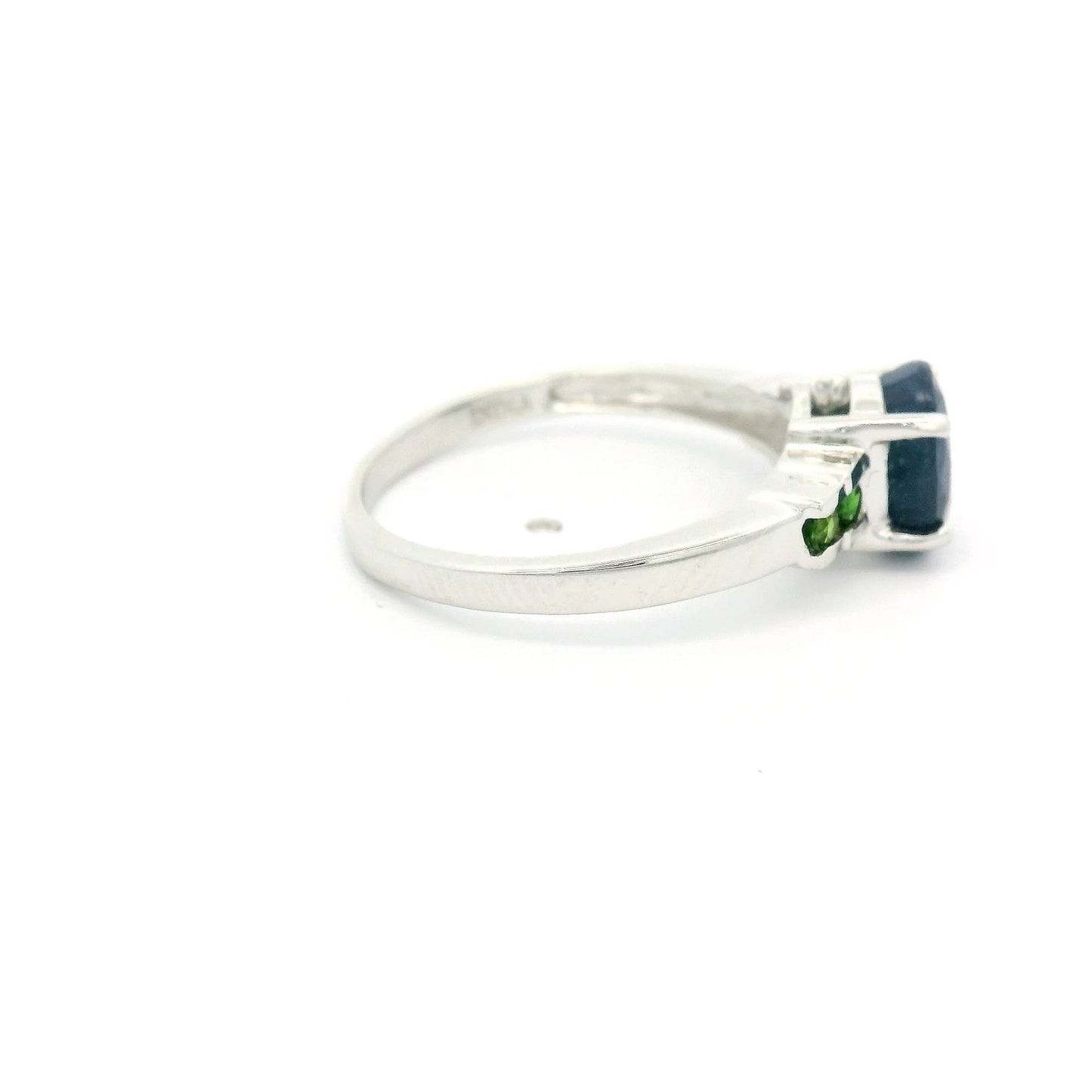 Blue Oval Sapphire & Green Chrome Diopside Ring - Forever Rox