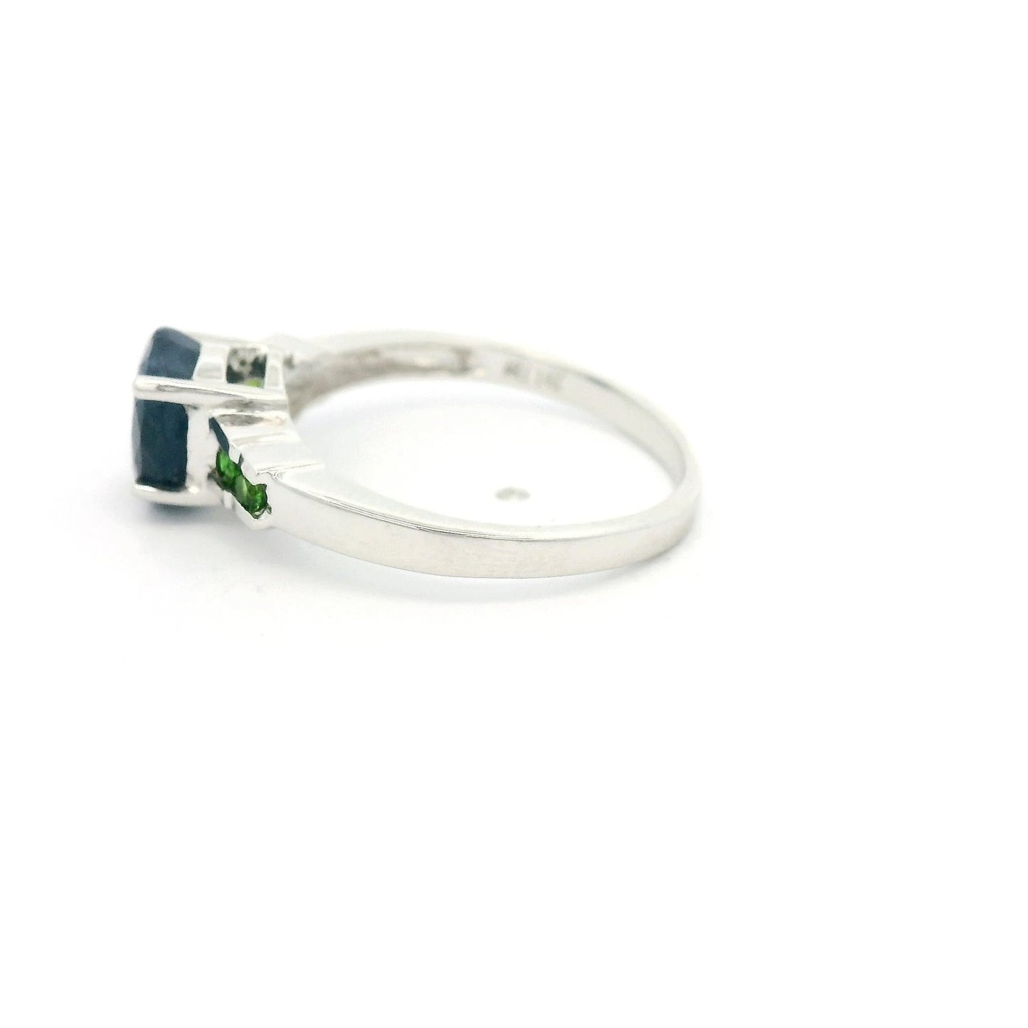 Blue Oval Sapphire & Green Chrome Diopside Ring - Forever Rox