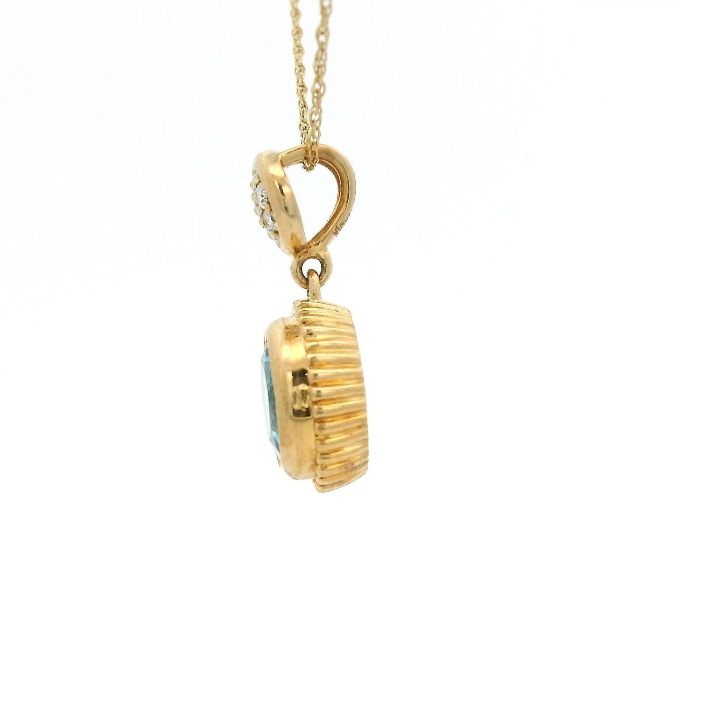 Blue Topaz & Diamond Pendant - Forever Rox Fine Jewelry