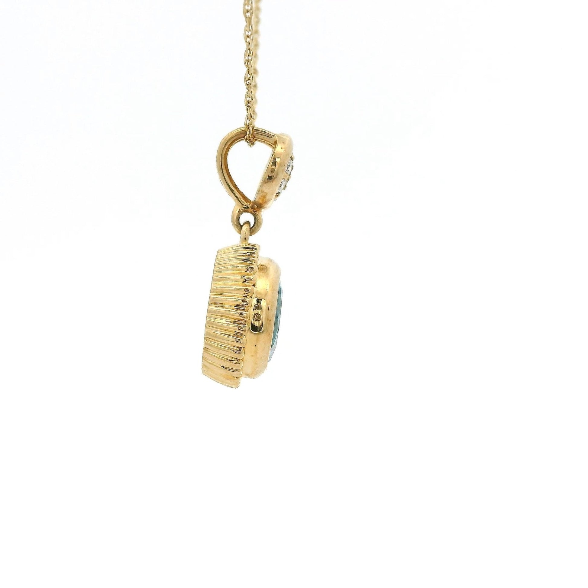 Blue Topaz & Diamond Pendant - Forever Rox Fine Jewelry