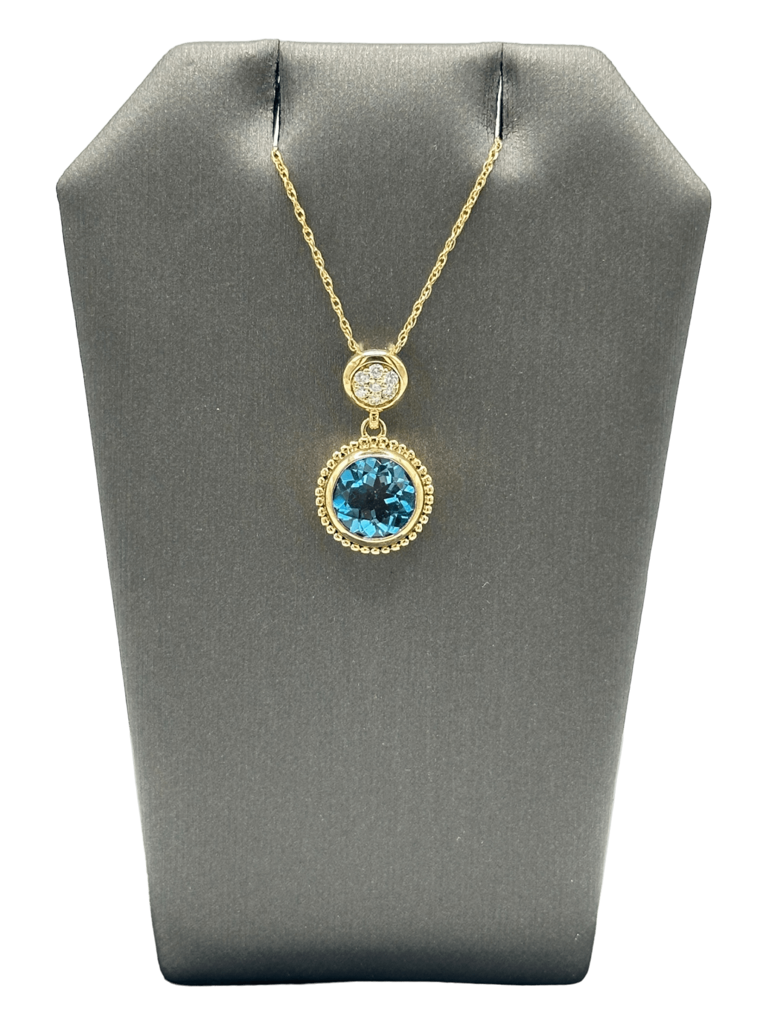 Blue Topaz & Diamond Pendant - Forever Rox
