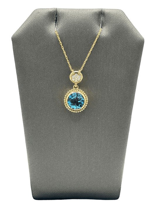 Blue Topaz & Diamond Pendant - Forever Rox