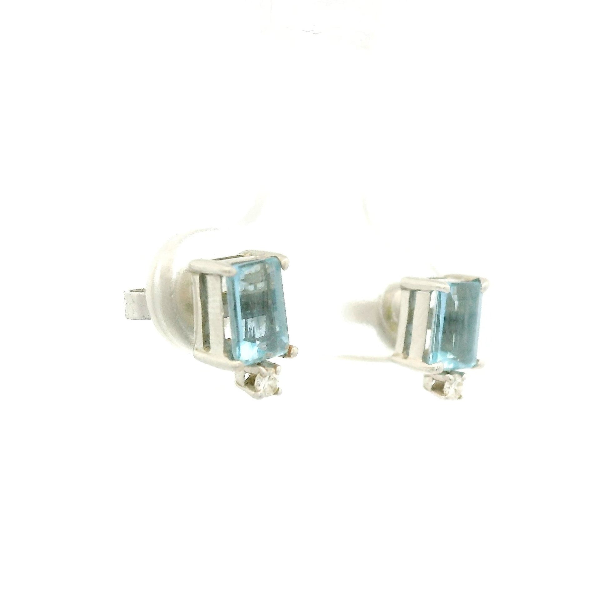 Blue Topaz & Diamond Studs - Forever Rox