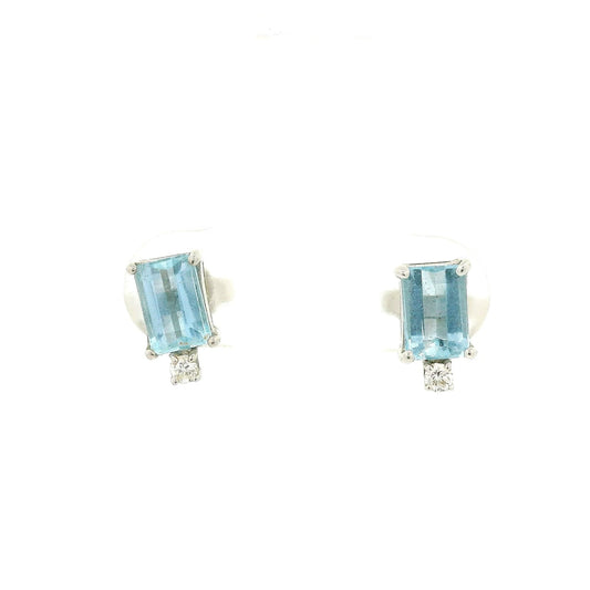Blue Topaz & Diamond Studs - Forever Rox