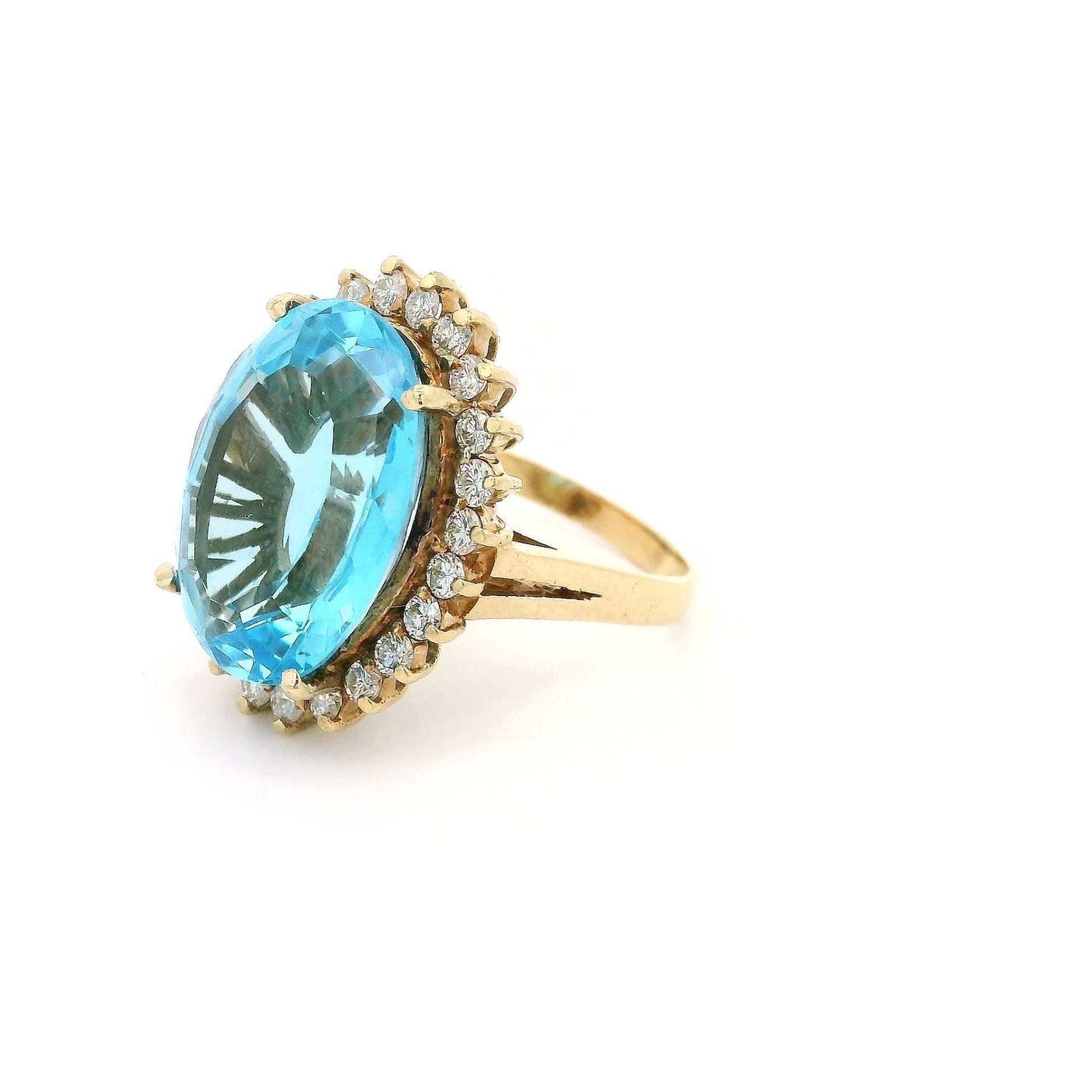 Blue Topaz Ring With Diamonds - Forever Rox Fine Jewelry