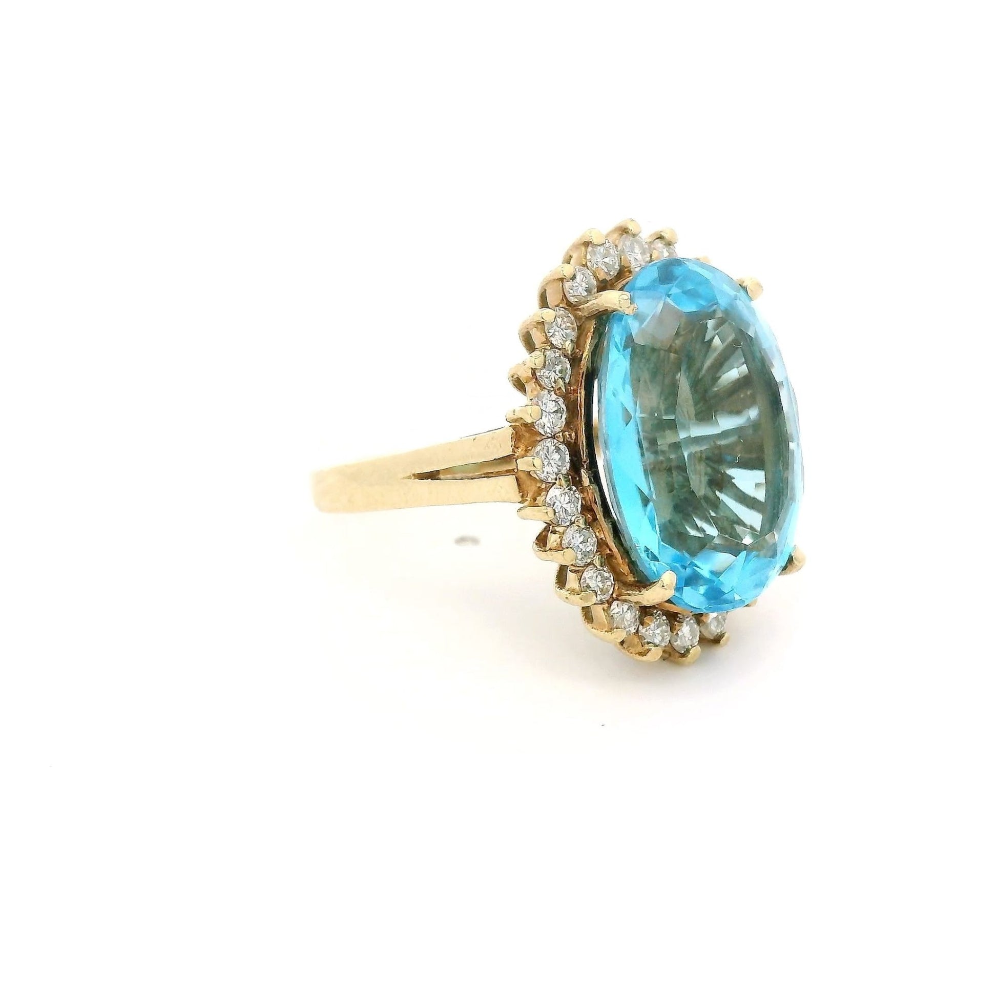 Blue Topaz Ring With Diamonds - Forever Rox Fine Jewelry